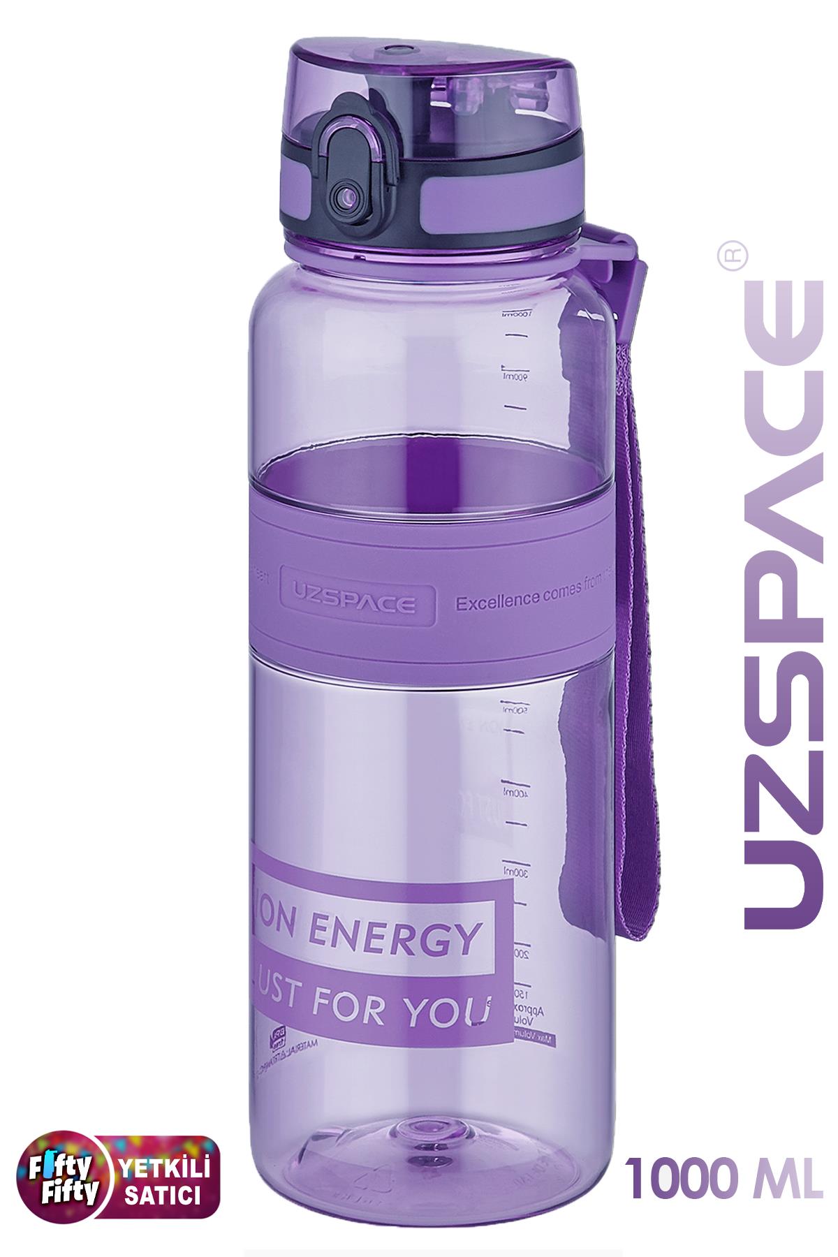 Uzspace Tritan Su Matarası 1000ml 1 Litre Büyük Boy Yenilenen Renkler 