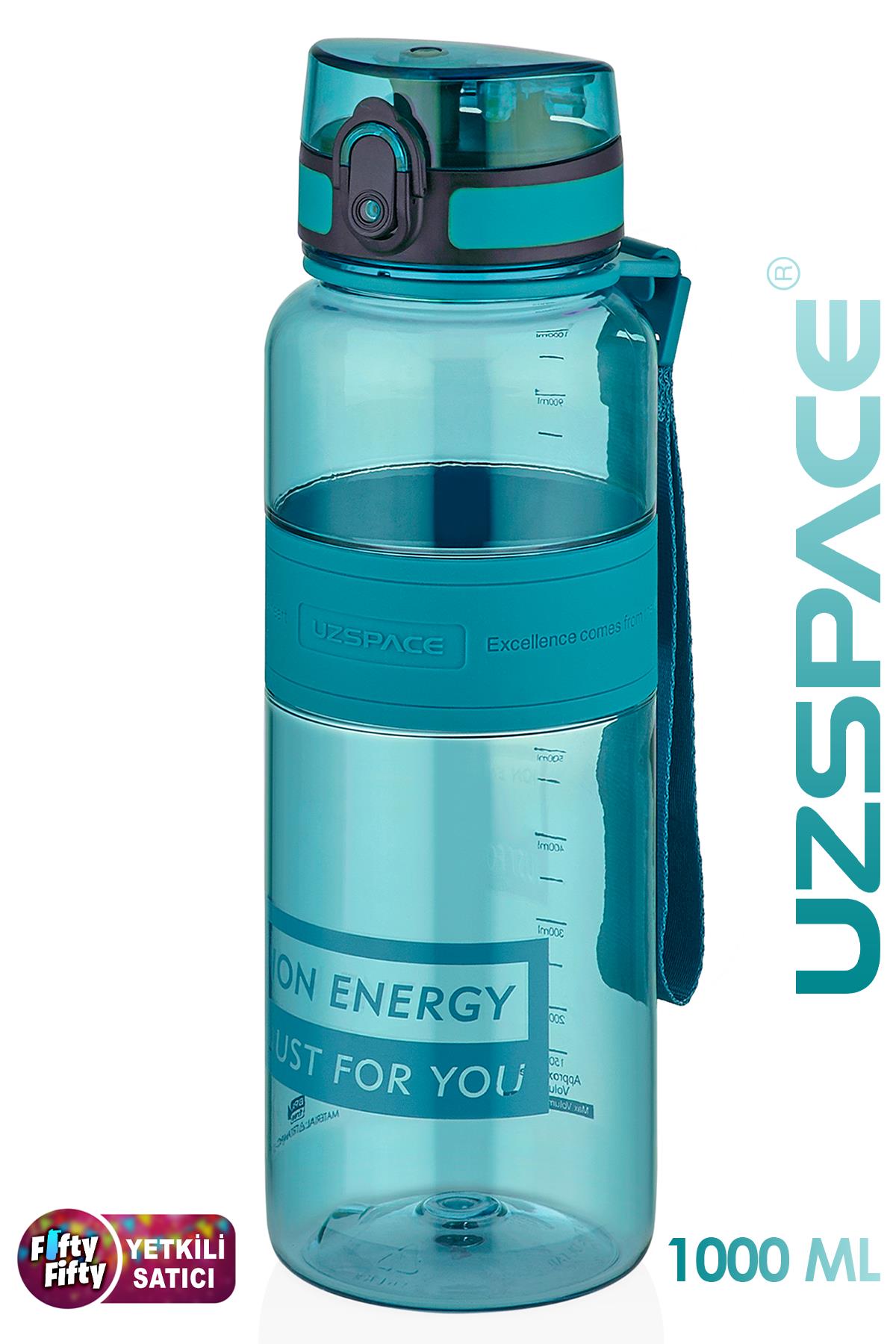 Uzspace Tritan Su Matarası 1000ml 1 Litre Büyük Boy Yenilenen Renkler 