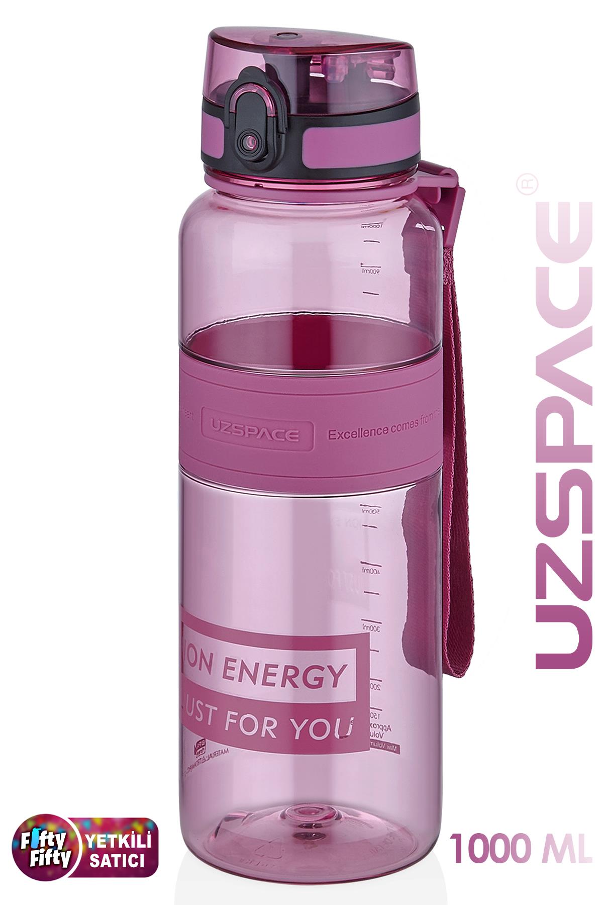 Uzspace Tritan Su Matarası 1000ml 1 Litre Büyük Boy Yenilenen Renkler 