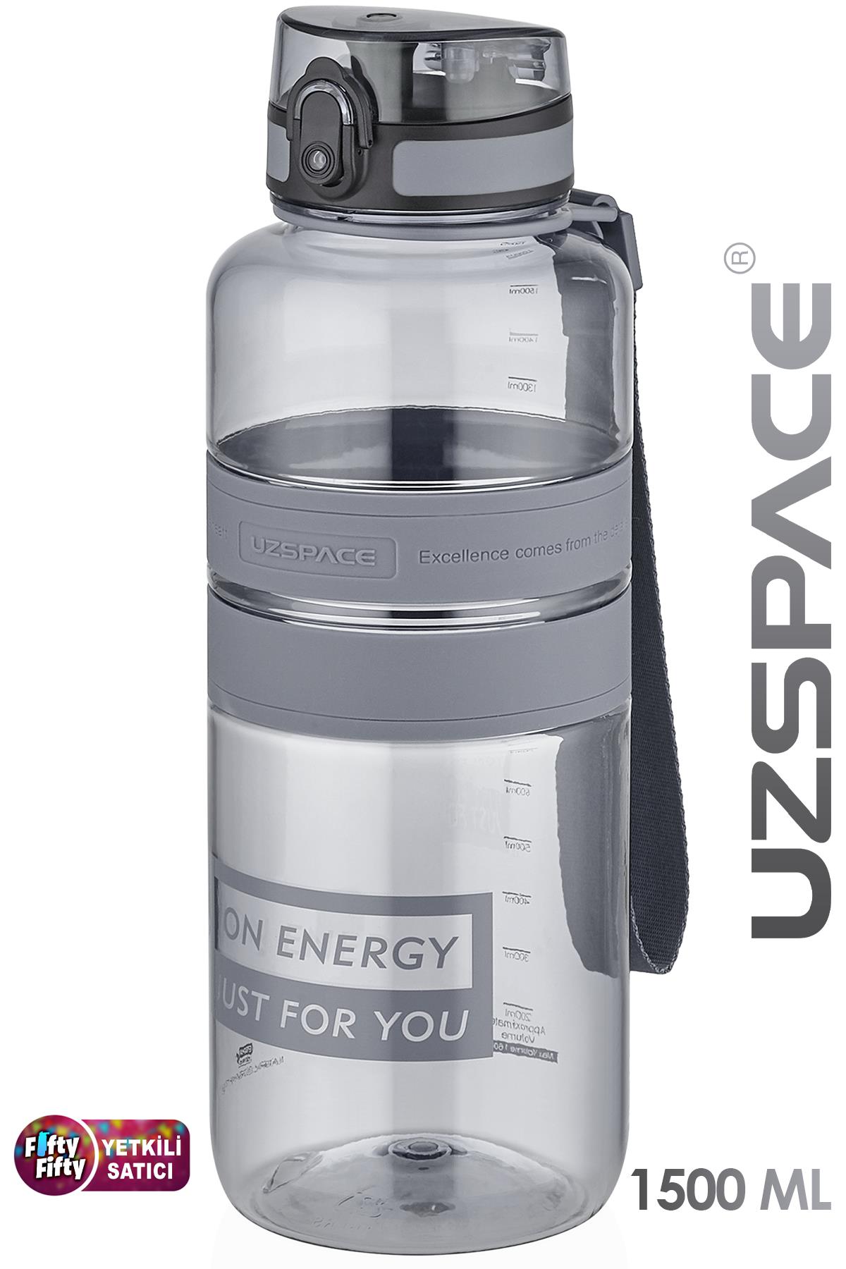 Uzspace Tritan Su Matarası 1500ml 1.5 Litre Mega Boy Yenilenen Renkler 