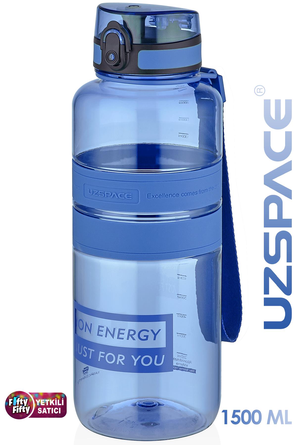 Uzspace Tritan Su Matarası 1500ml 1.5 Litre Mega Boy Yenilenen Renkler 