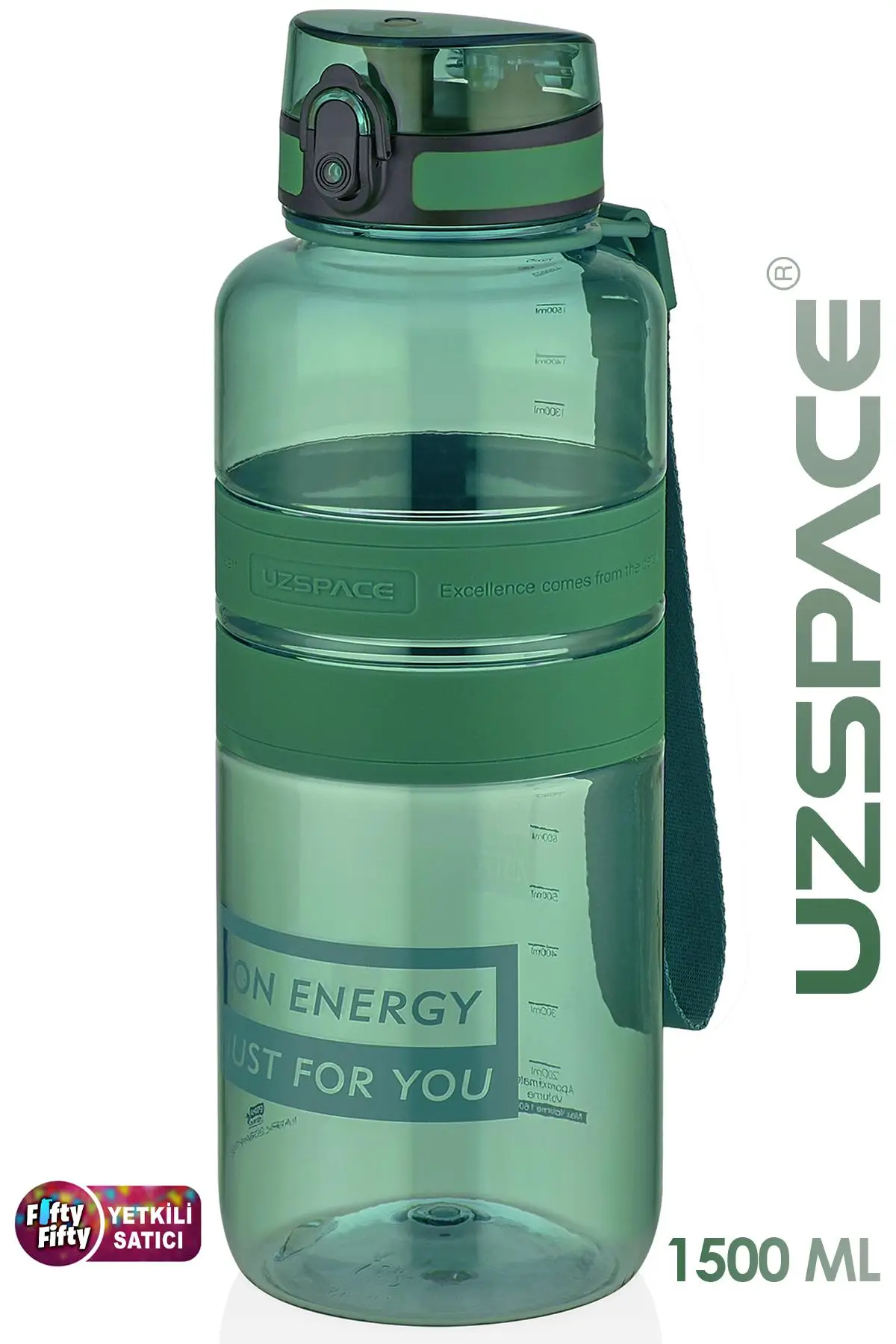 Uzspace Tritan Su Matarası 1500ml 1.5 Litre Mega Boy Yenilenen Renkler 