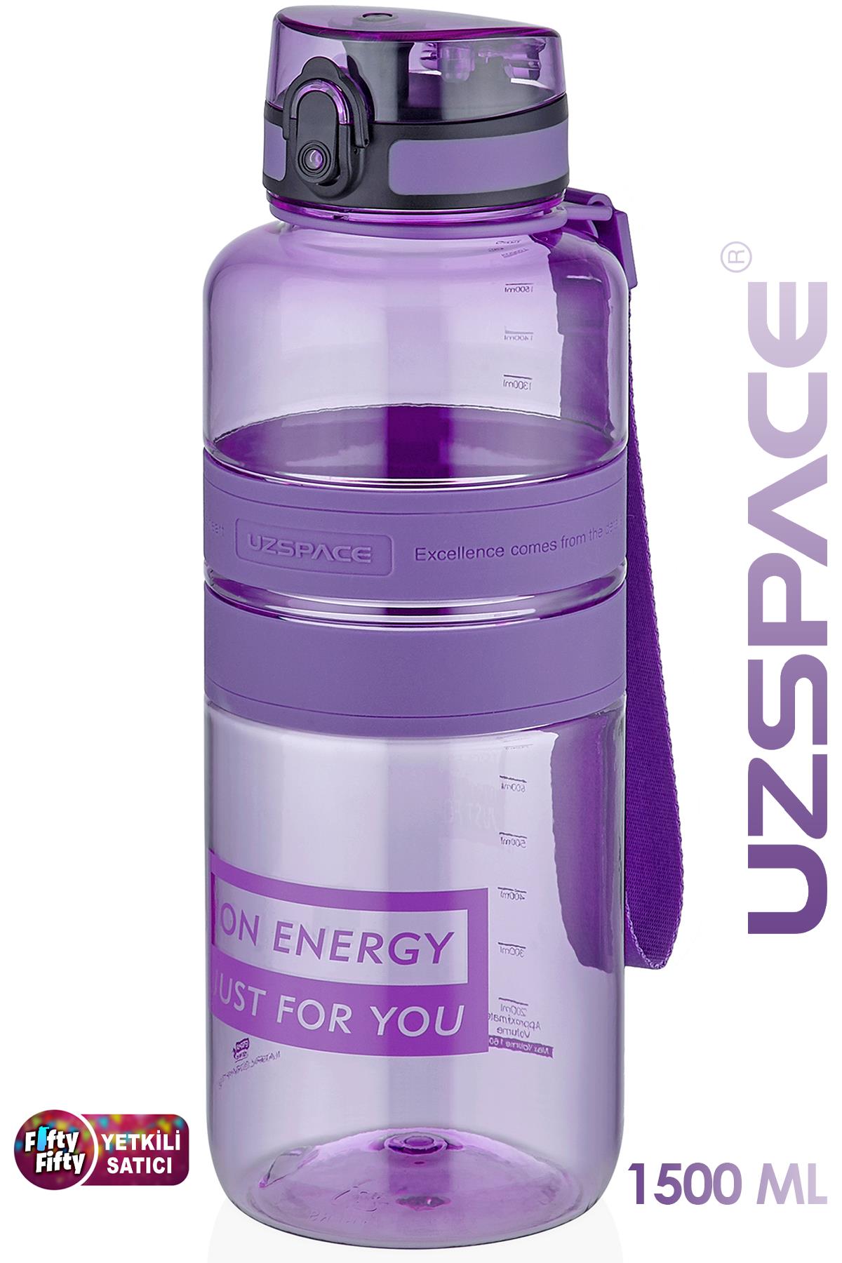 Uzspace Tritan Su Matarası 1500ml 1.5 Litre Mega Boy Yenilenen Renkler 