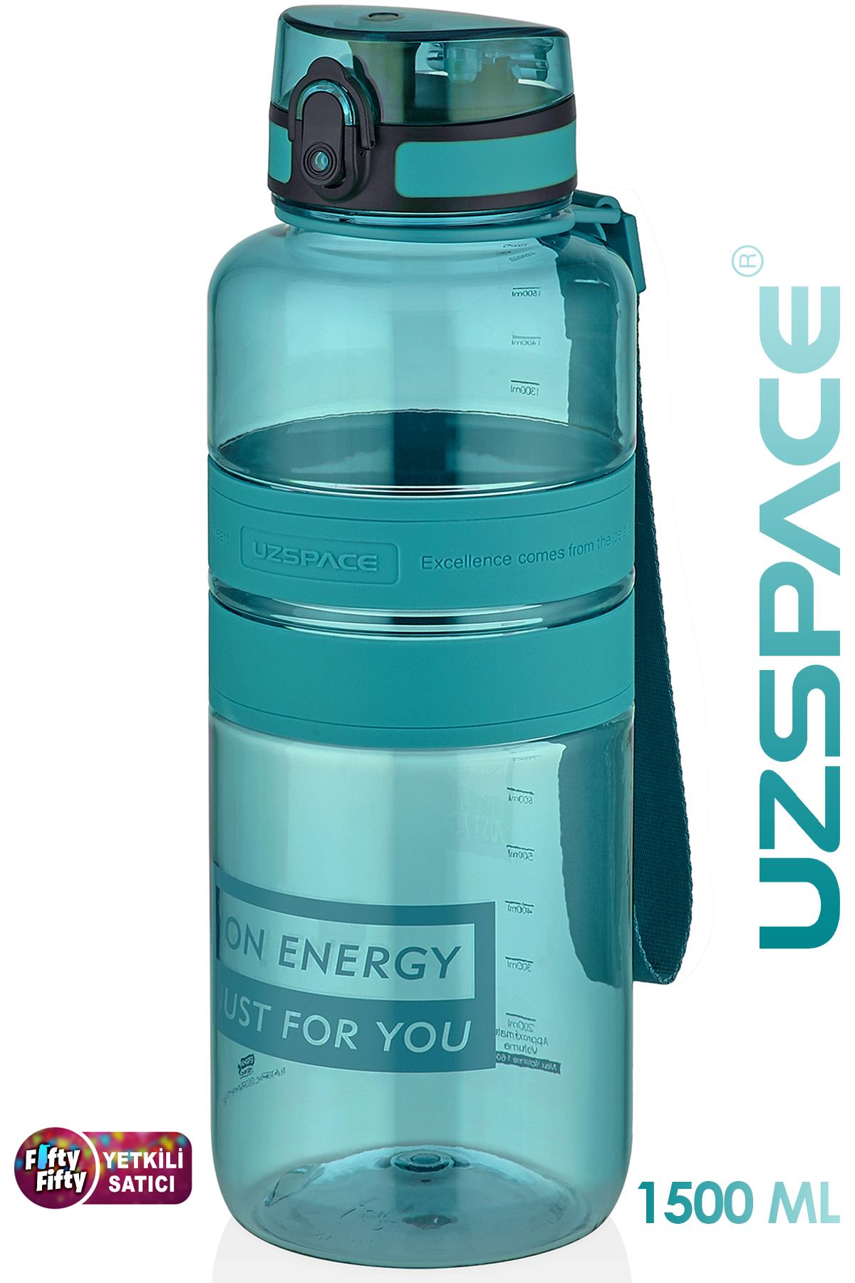 Uzspace Tritan Su Matarası 1500ml 1.5 Litre Mega Boy Yenilenen Renkler 