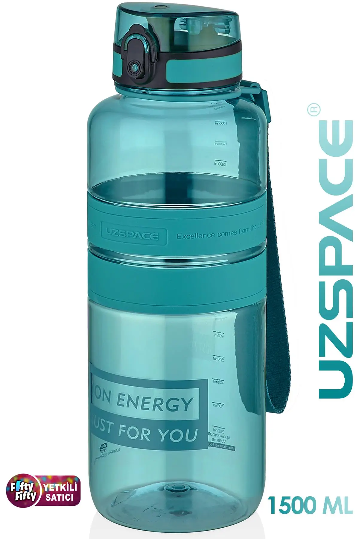 Uzspace Tritan Su Matarası 1500ml 1.5 Litre Mega Boy Yenilenen Renkler 