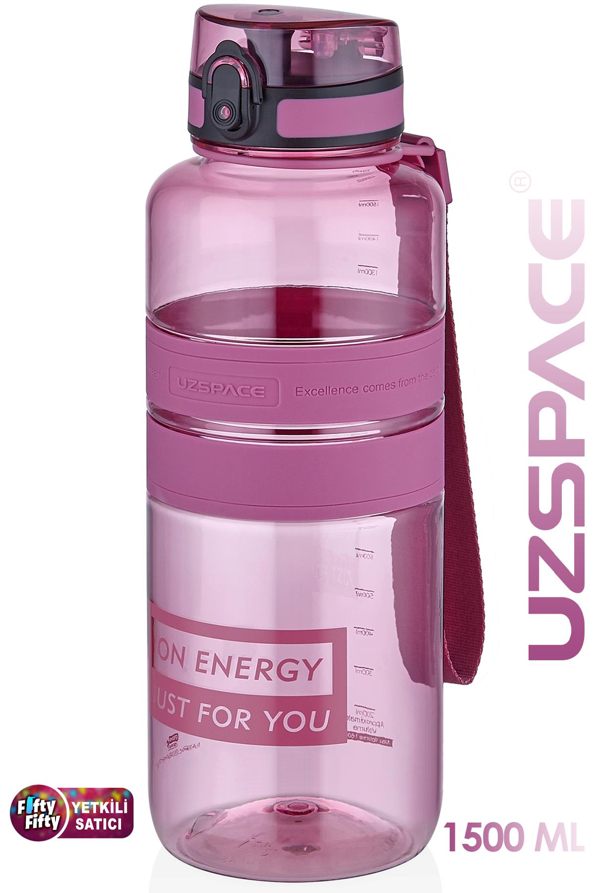 Uzspace Tritan Su Matarası 1500ml 1.5 Litre Mega Boy Yenilenen Renkler 