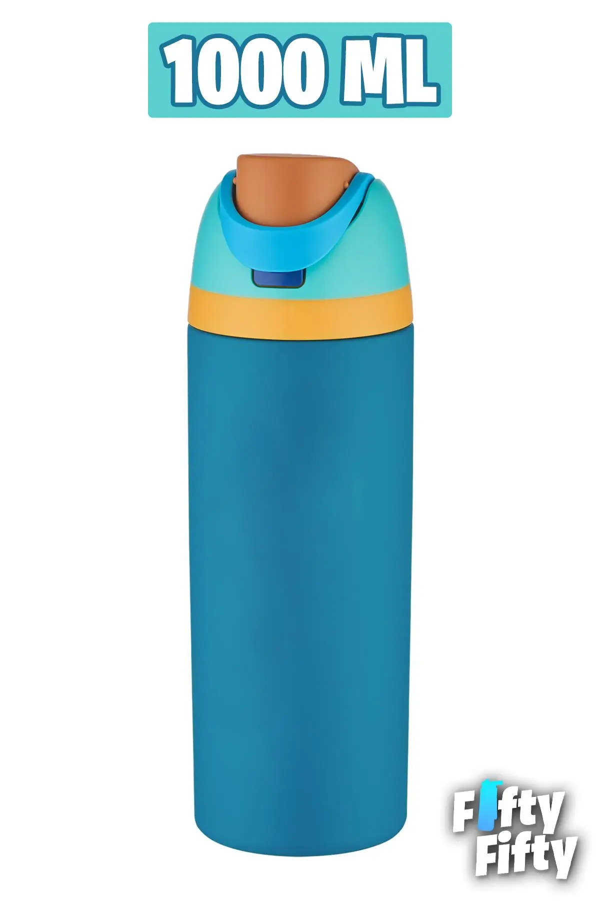 Vagonlife 1000 ML Tek Kapak Çift Kullanım Pipetli/Pipetsiz Taşıma Kulplu Çelik Termos -FFVGN045ML10003RENK