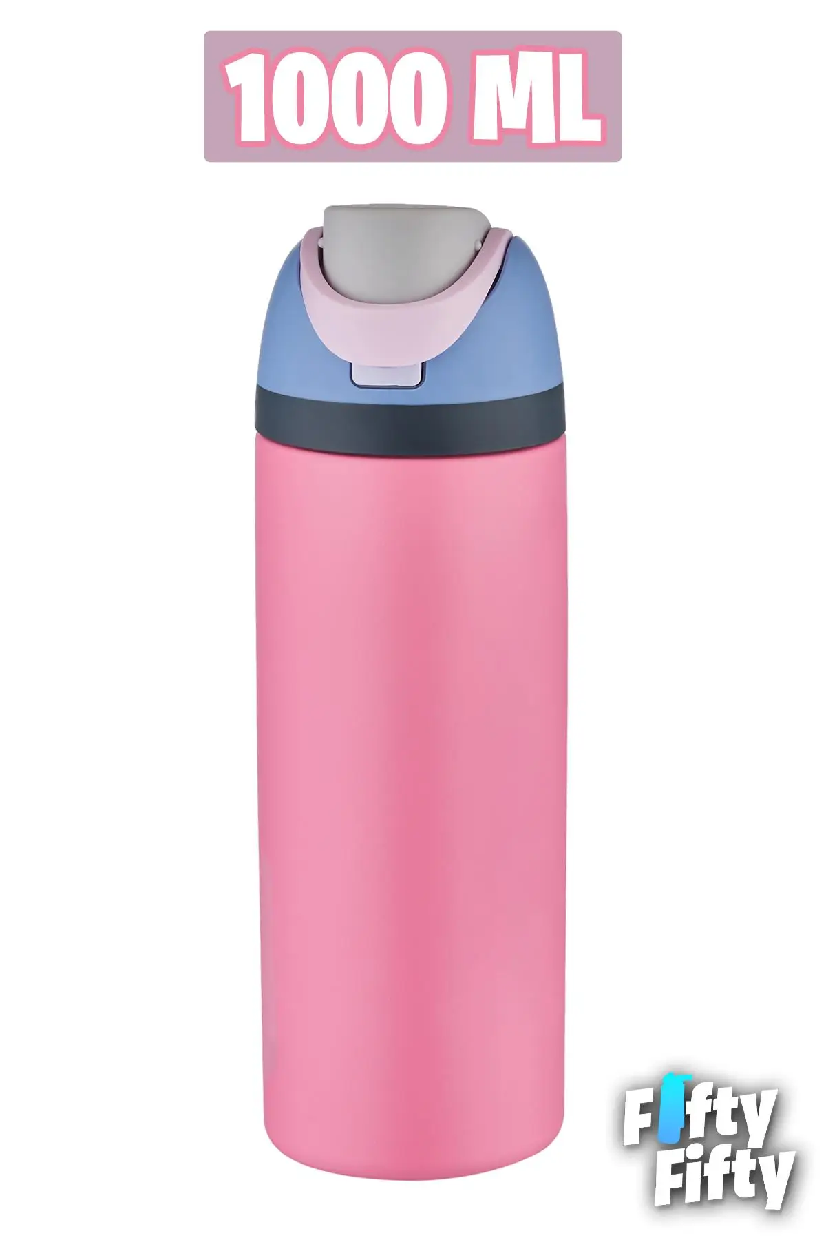 Vagonlife 1000 ML Tek Kapak Çift Kullanım Pipetli/Pipetsiz Taşıma Kulplu Çelik Termos -FFVGN045ML10003RENK