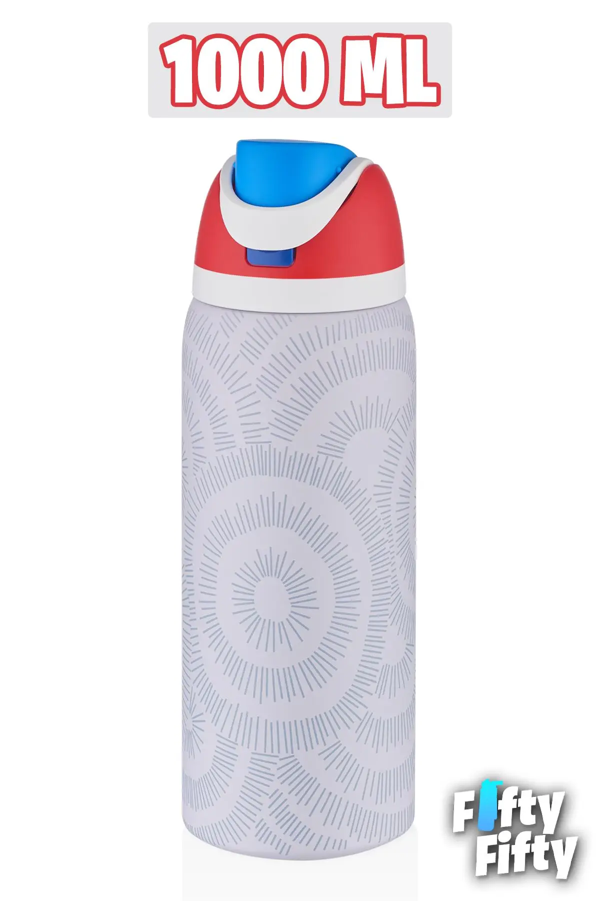 Vagonlife 1000 ML Tek Kapak Çift Kullanım Pipetli/Pipetsiz Taşıma Kulplu Çelik Termos -FFVGN045ML1000Desenli