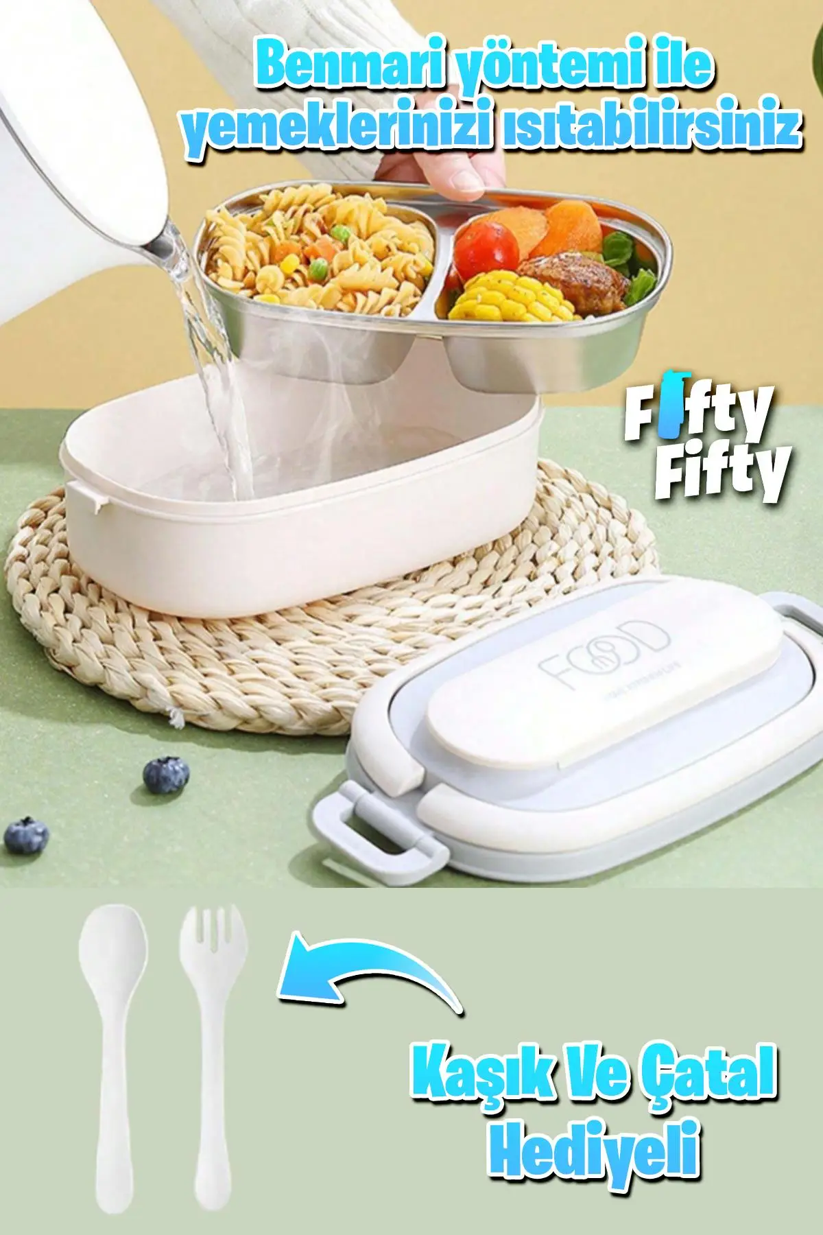 Vagonlife 1140 ML 2 Kat Paslanmaz Çelik Çorba Kaseli Bento Lunch Box Yeni Nesil Sefer Tası -FFLBOX10403
