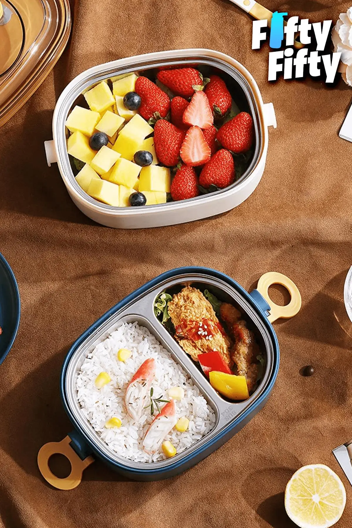 Vagonlife 1200 ML İki Kat Üç Bölme Paslanmaz Çelik Bento Lunch Box Yeni Nesil Sefer Tası-ÇatallıKaşık-FFLBOX50251