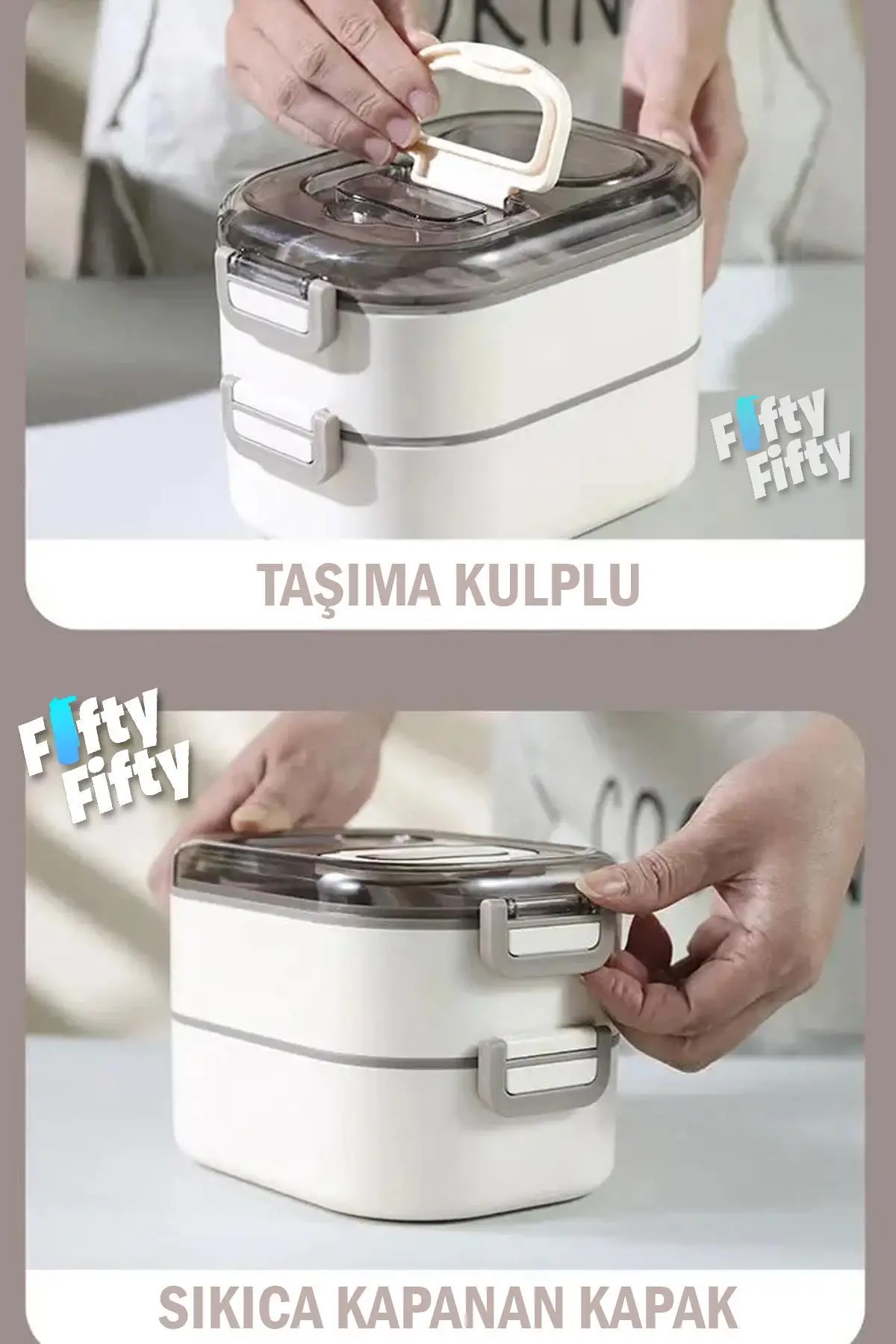 Vagonlife 1450 ML 3 Kat Çelik (2 Kat Kullanılabilir) Bento Lunch Box Yeni Nesil Sefer Tası-FFLBOX7083