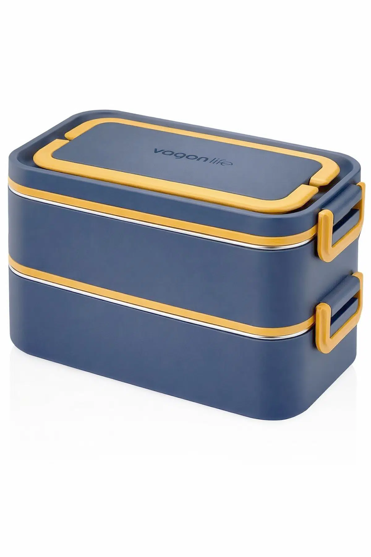Vagonlife 2000 ML 2 Kat Paslanmaz Çelik Çorba Kaseli Bento Lunch Box Yeni Nesil Sefer Tası -FFLBOX01029 - Lacivert