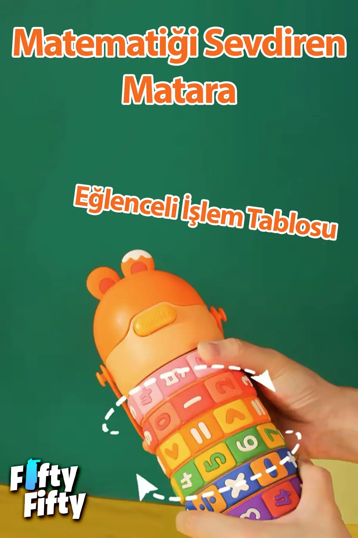 Vagonlife 430 ML Pipetli Çelik Termos Askılı Matematiği Sevdiren Su Matarası -FFVGN30031-430ML