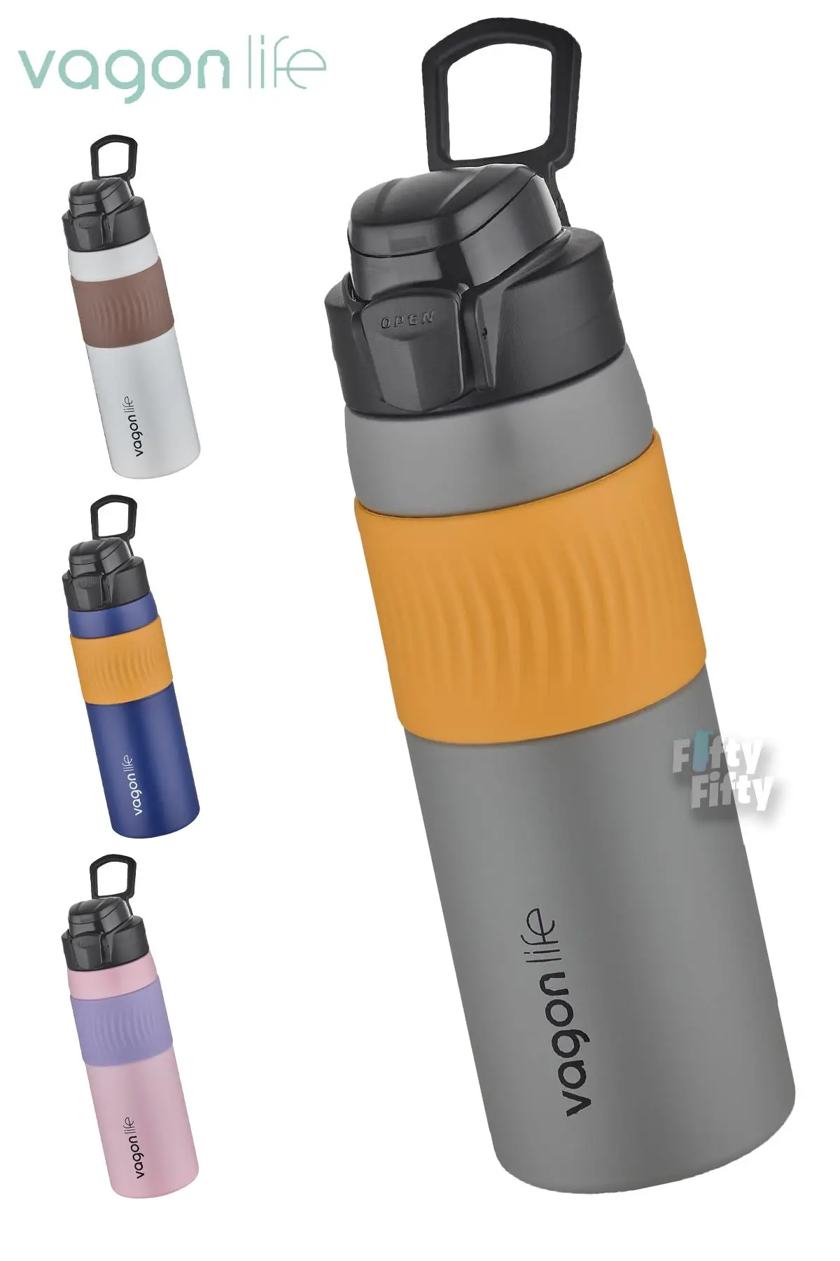 Vagonlife 580 ML Çelik Termos Rahat İçim Kaydırmaz Gövde-FFVGN031580ML