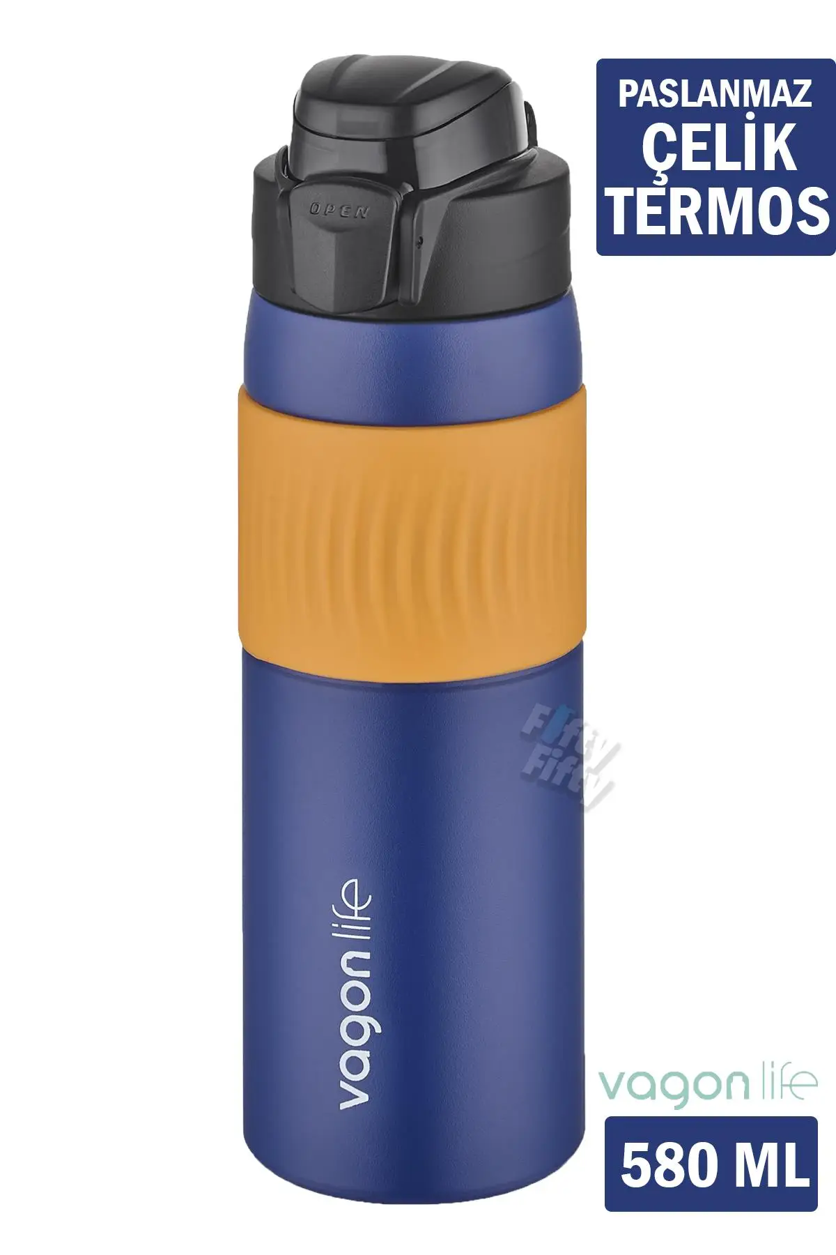 Vagonlife 580 ML Çelik Termos Rahat İçim Kaydırmaz Gövde-FFVGN031580ML
