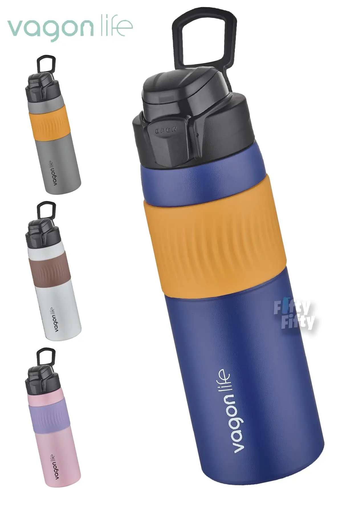 Vagonlife 580 ML Çelik Termos Rahat İçim Kaydırmaz Gövde-FFVGN031580ML