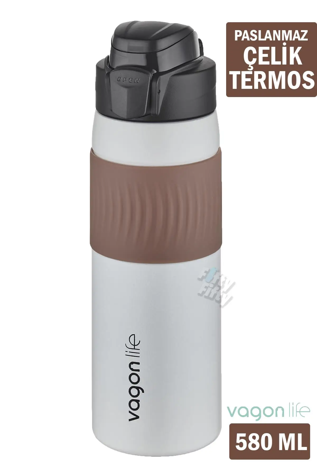 Vagonlife 580 ML Çelik Termos Rahat İçim Kaydırmaz Gövde-FFVGN031580ML