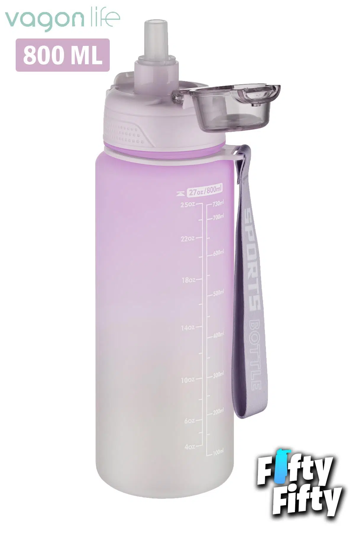 Vagonlife 800 ml Figürlü Su Matarası Çift Kullanım Pipetli Ve Rahat İçim Sticker Hediyeli-FFVGN-2352NEW800
