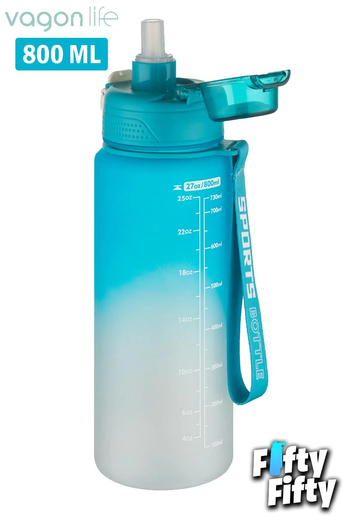 Vagonlife 800 ml Figürlü Su Matarası Çift Kullanım Pipetli Ve Rahat İçim Sticker Hediyeli-FFVGN-2352NEW800