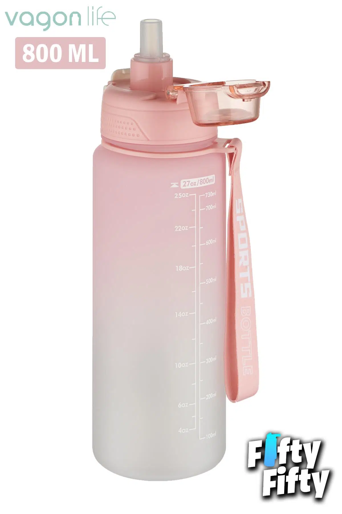 Vagonlife 800 ml Figürlü Su Matarası Çift Kullanım Pipetli Ve Rahat İçim Sticker Hediyeli-FFVGN-2352NEW800