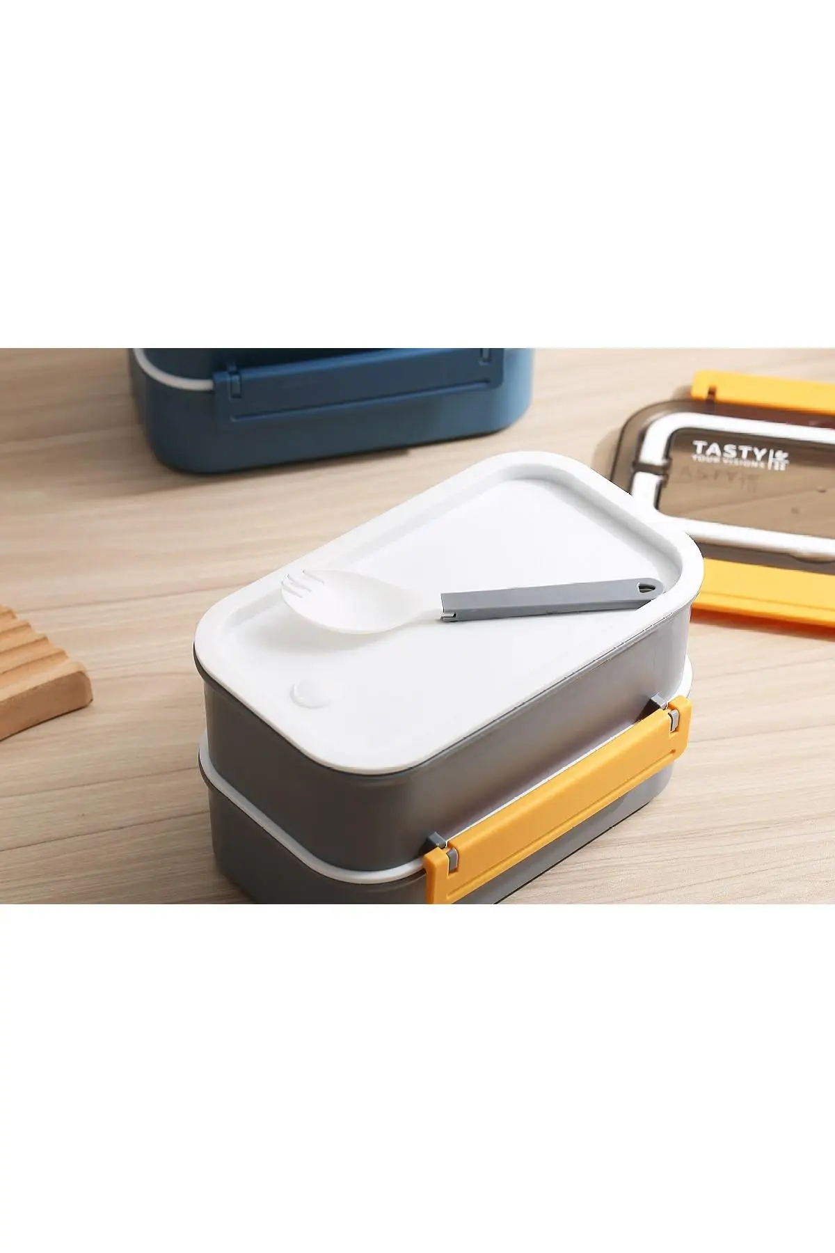 Vagonlife Bento Lunch Box Ofis-Okul İçin Yeni Nesil Sefer Tası Çift Kat 4 bölme Paslanmaz Çelik F494