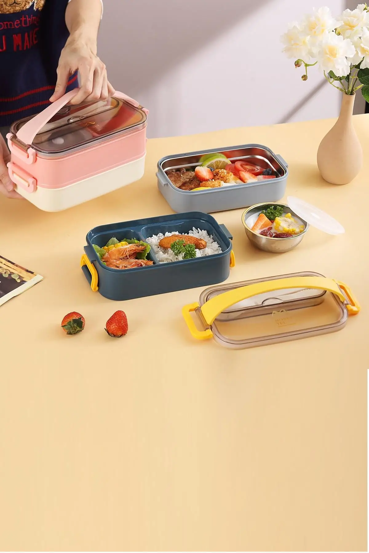 Vagonlife Bento Lunch Box Ofis-Okul İçin Yeni Nesil Sefer Tası -Çorba Kaseli Model-Paslanmaz Çelik 465