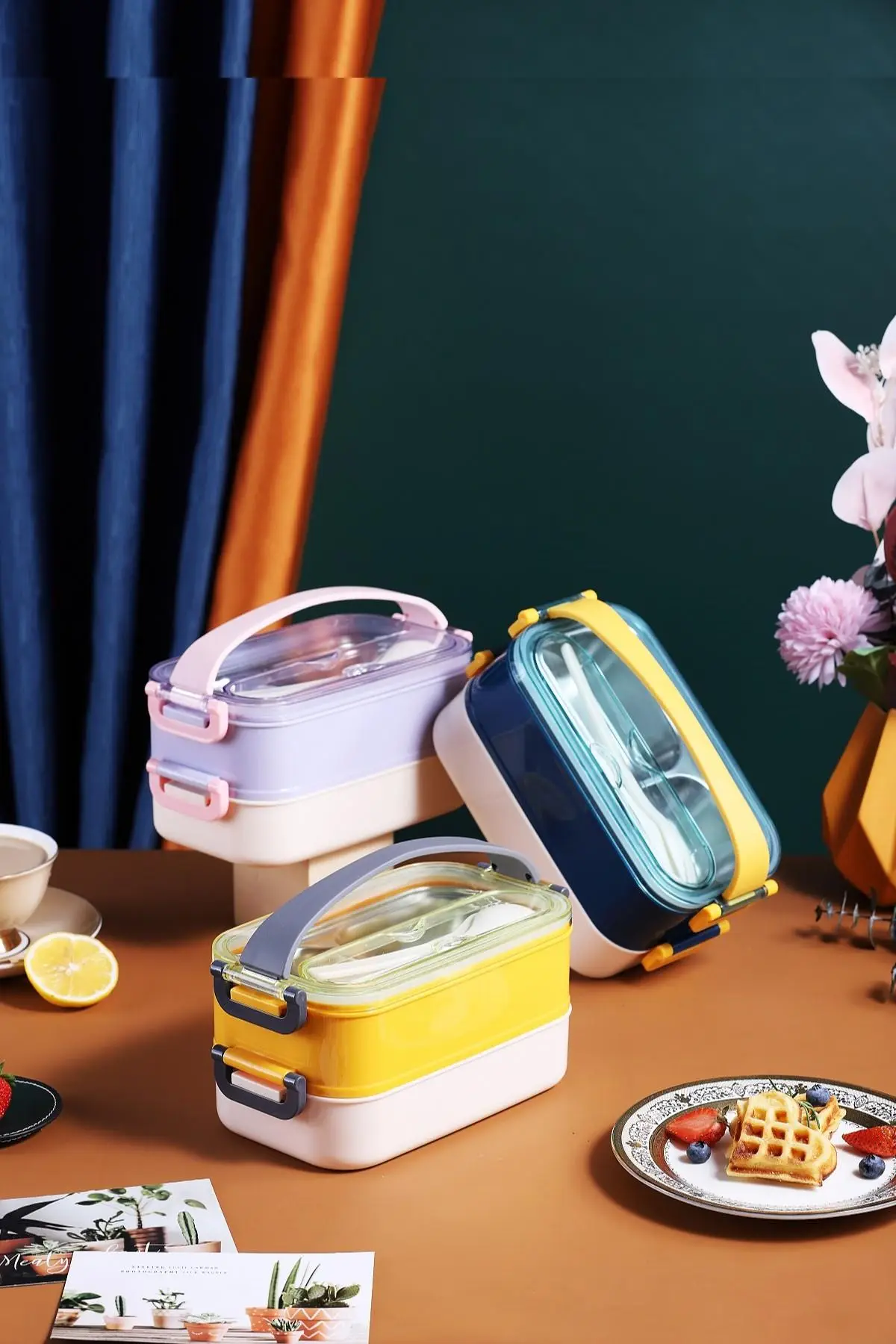 Vagonlife Bento Lunch Box Ofis-Okul İçin Yeni Nesil Sefer Tası Taşınabilir Yemek Kutusu Çelik FF462