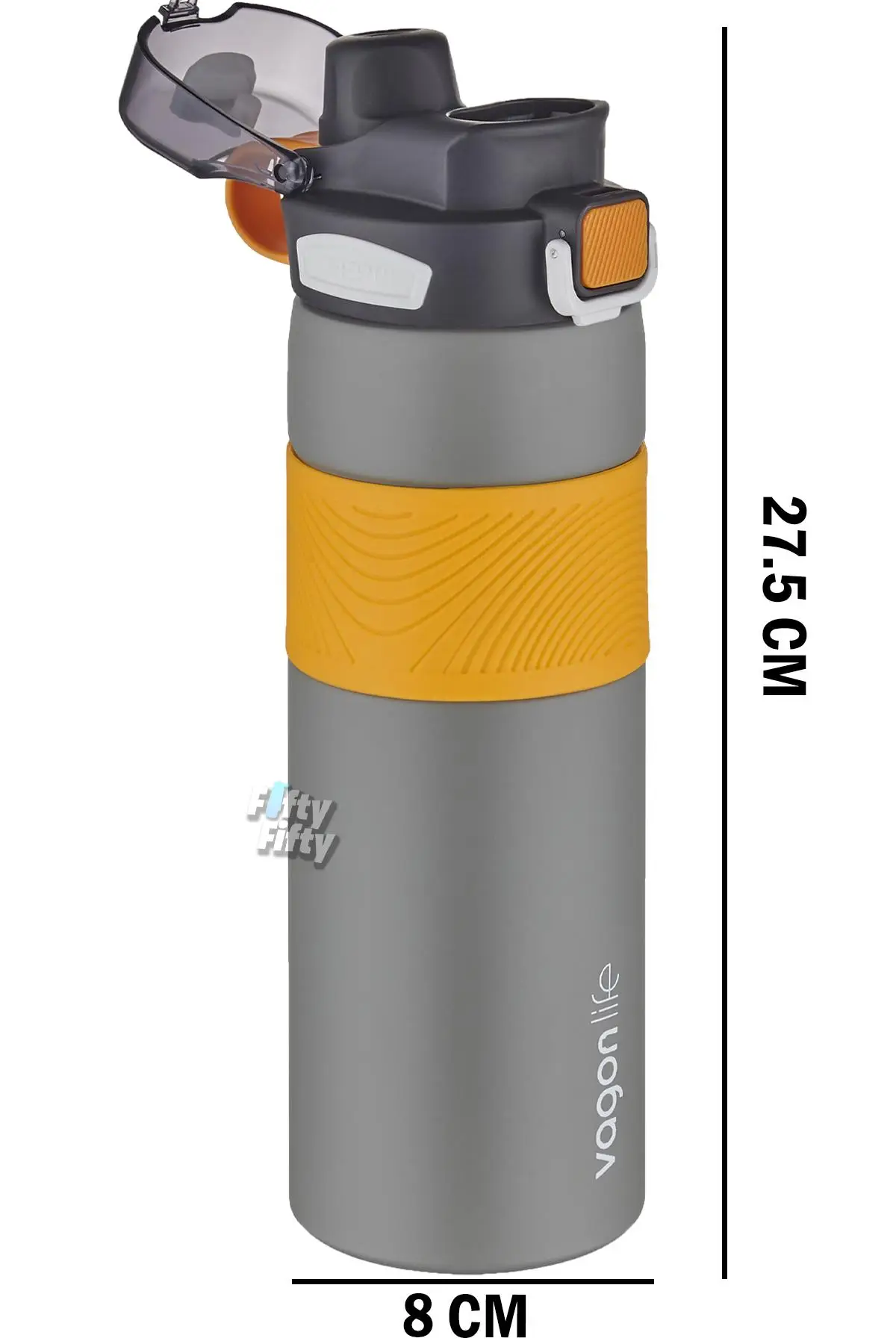 Vagonlife Çelik Termos 800 ML Büyük Boy Tek Kapak Çift Kullanım Pipetli/Rahat İçim Kaydırmaz Gövde-FFVGN032800ML
