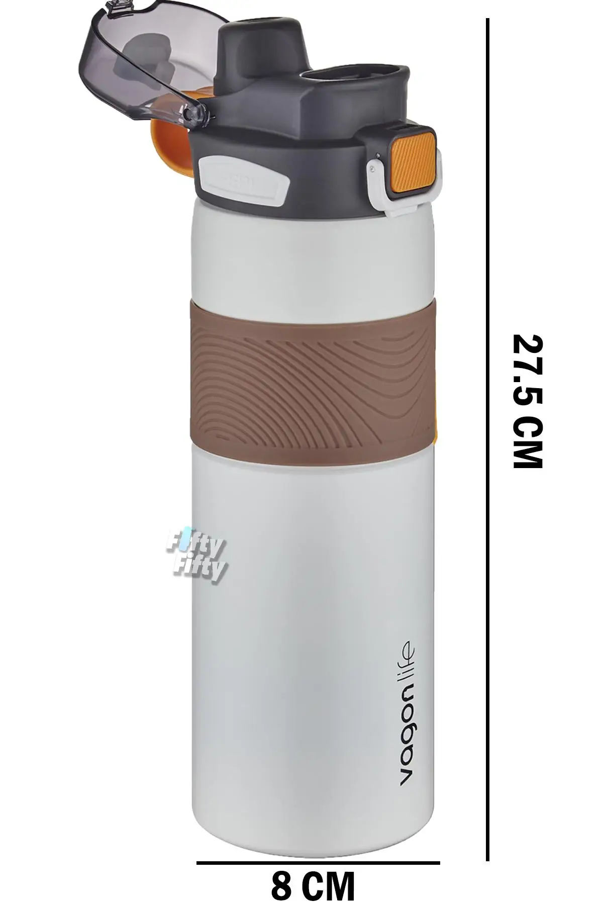 Vagonlife Çelik Termos 800 ML Büyük Boy Tek Kapak Çift Kullanım Pipetli/Rahat İçim Kaydırmaz Gövde-FFVGN032800ML