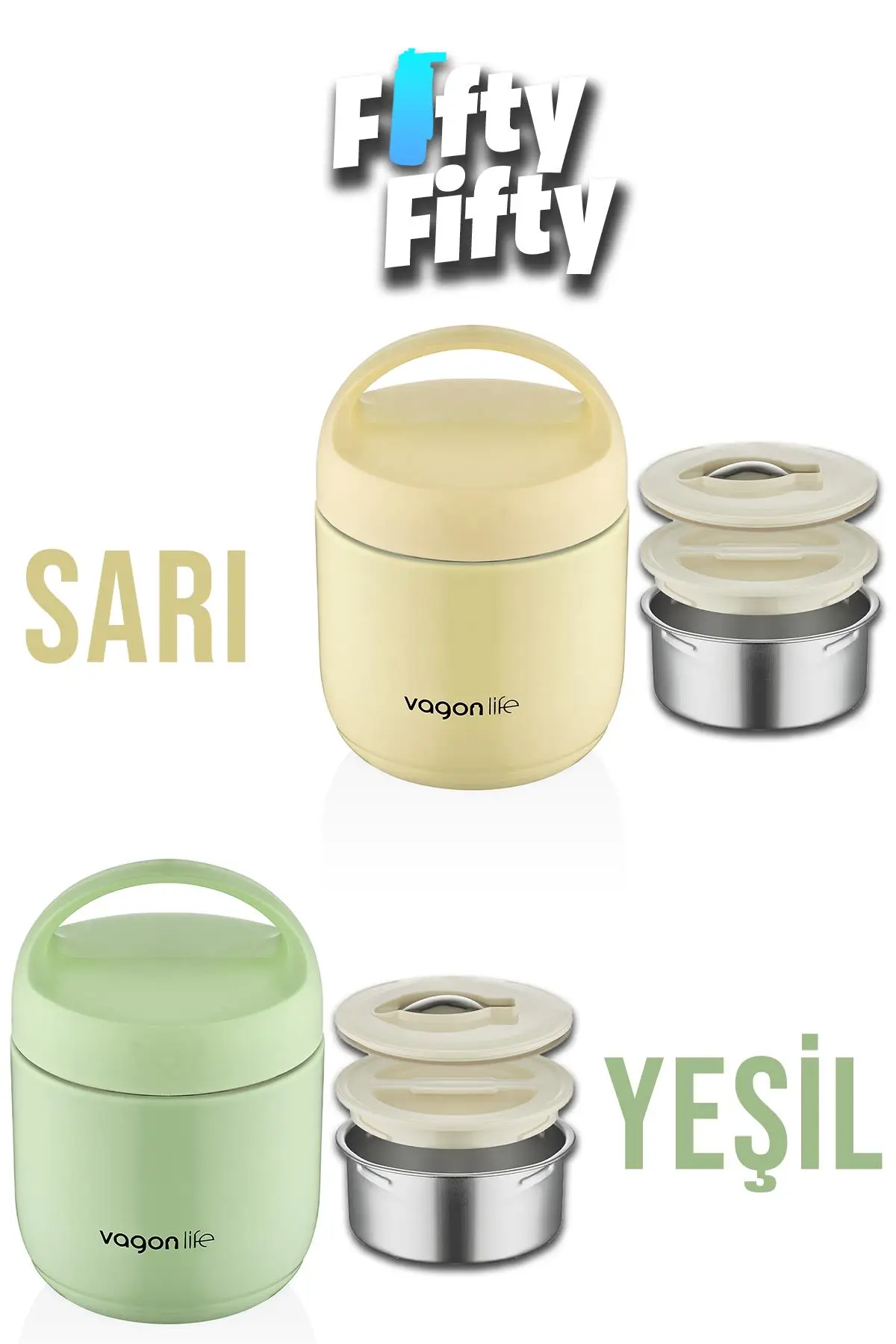 Vagonlife Çelik Yemek Termosu Isı Yalıtımlı Kaseli 1.2LT Sızdırmaz Vakumlu Kap Taşıma Kulplu -FF10104