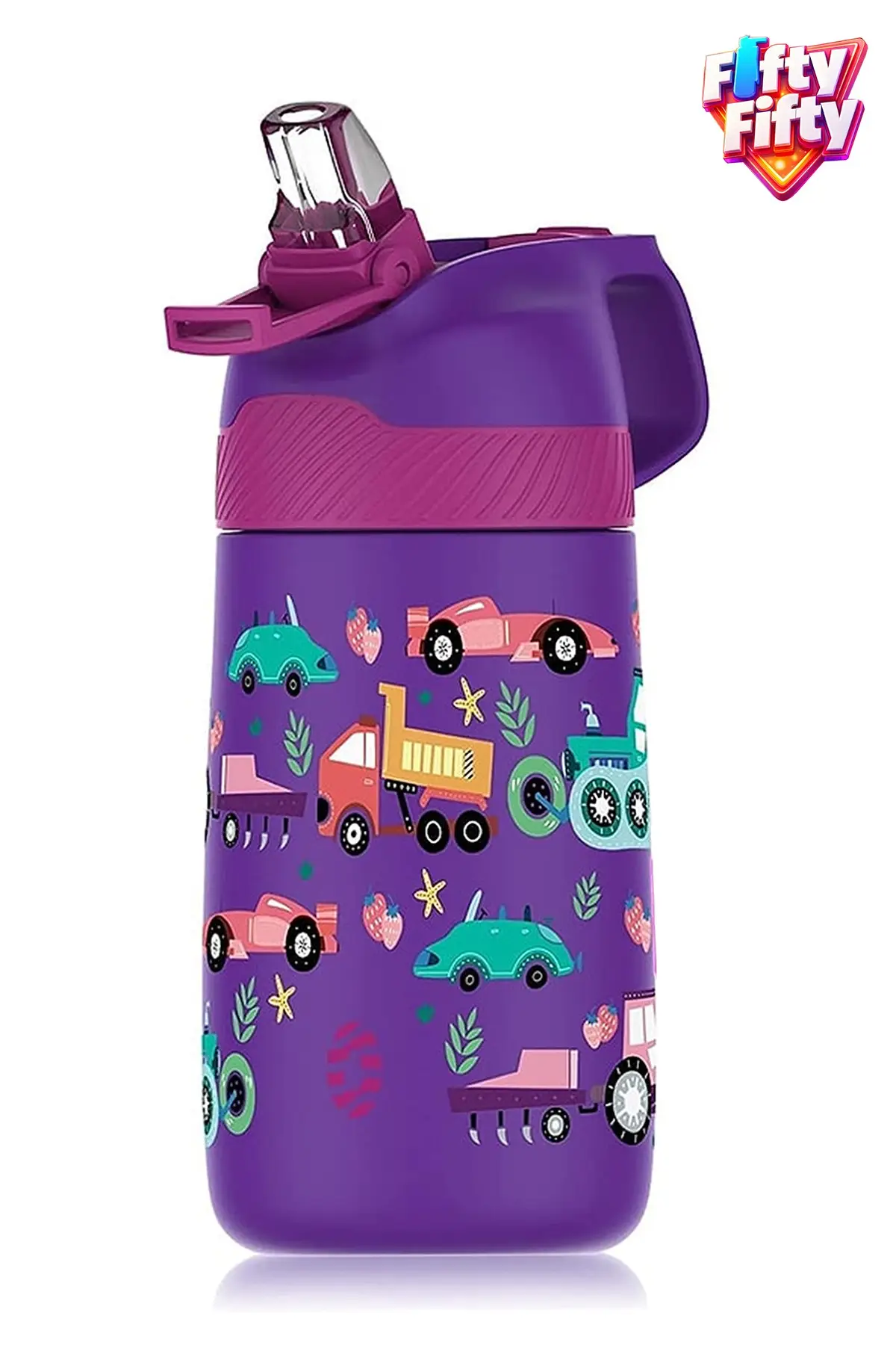 Vagonlife Çocuk 350 ML Pipetli Çelik Matara Paslanmaz Çelik Termos 5 Farklı Renk 2055-350ML