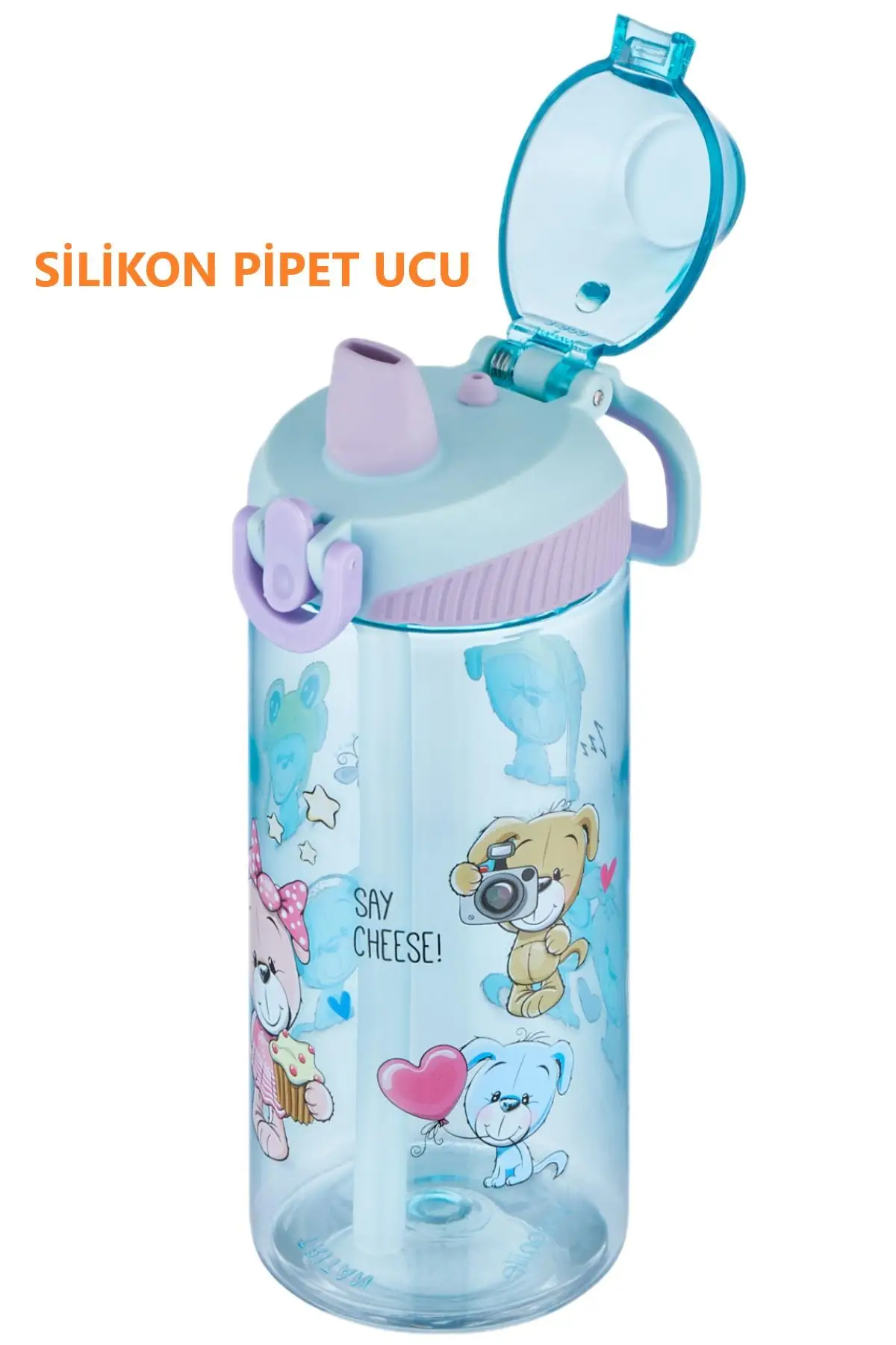 Vagonlife FiftyFifty Tritan 500 ml Silikon Pipetli Çocuk Su Matarası