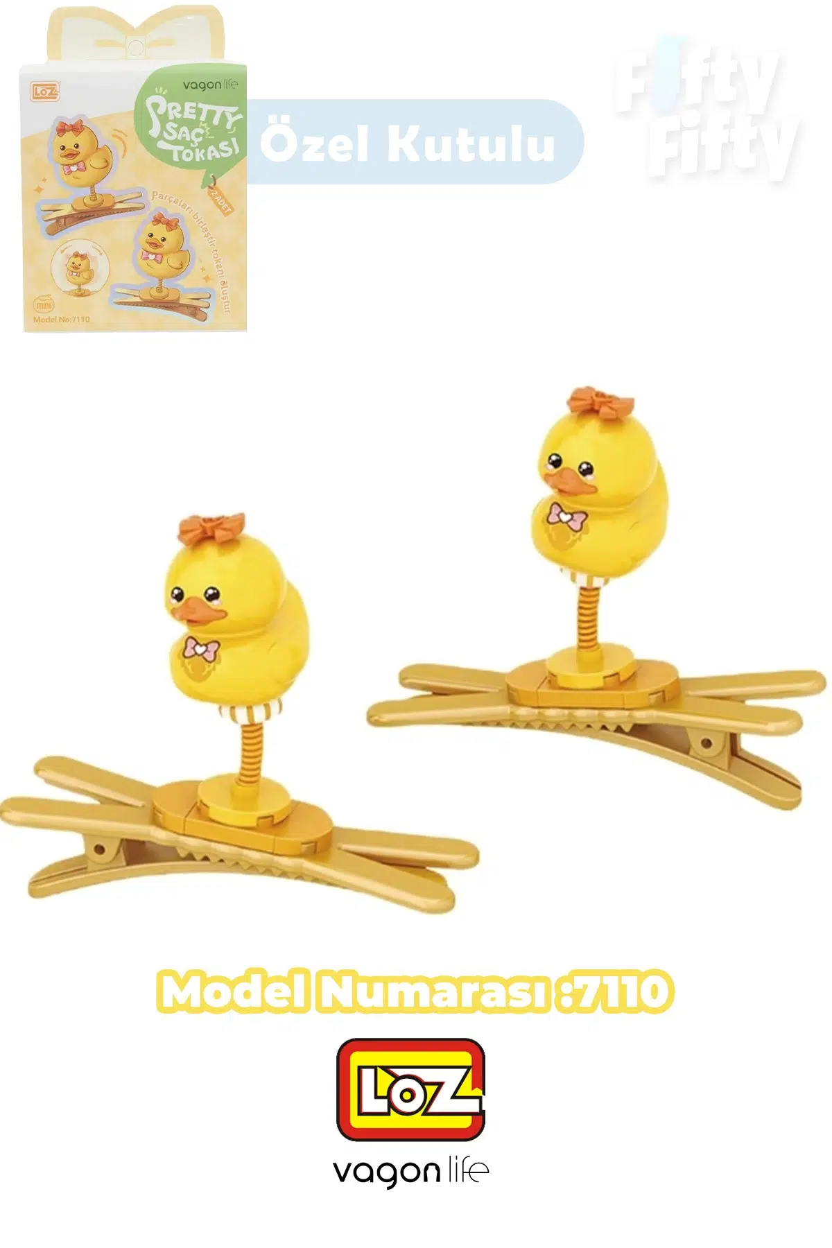 Loz Sretty Serisi 2'li Saç Tokası Oyuncak Yapım Seti &amp; Blok --FFTOKA - 7110