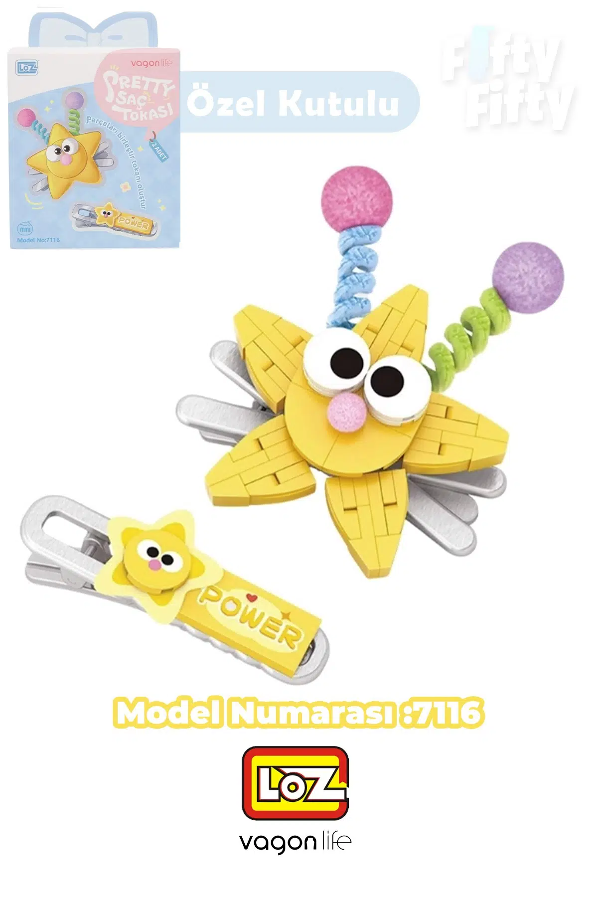 Loz Sretty Serisi 2'li Saç Tokası Oyuncak Yapım Seti &amp; Blok --FFTOKA - 7116