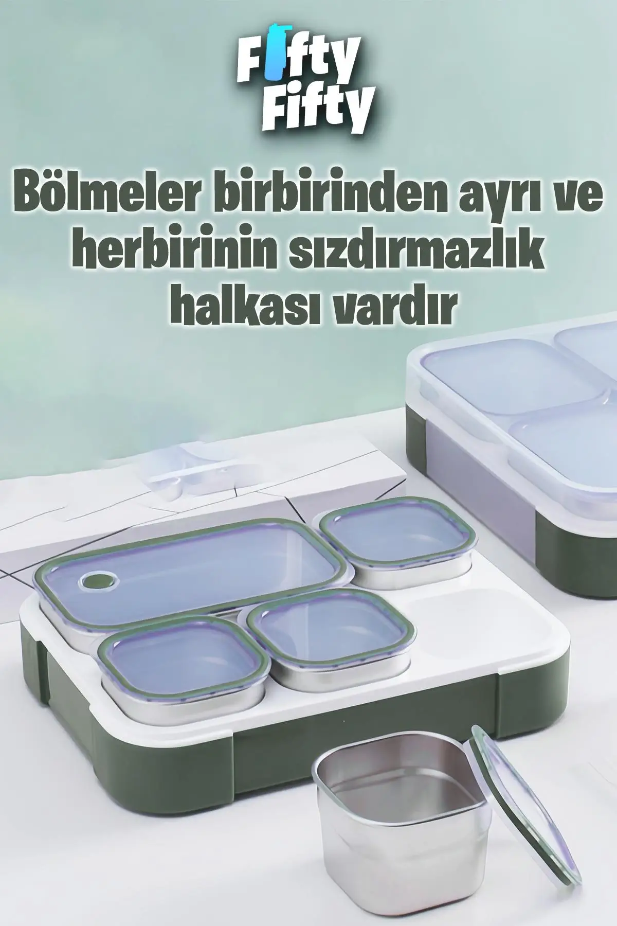 Vagonlife Lunch Box 1000 ML (Sızdırmaz,Karışmaz 5 Hazneli) Yeni Nesil Sefer Tası -FFLBOX40097