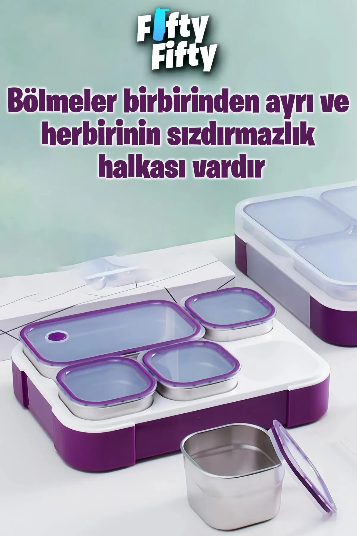 Vagonlife Lunch Box 1000 ML (Sızdırmaz,Karışmaz 5 Hazneli) Yeni Nesil Sefer Tası -FFLBOX40097