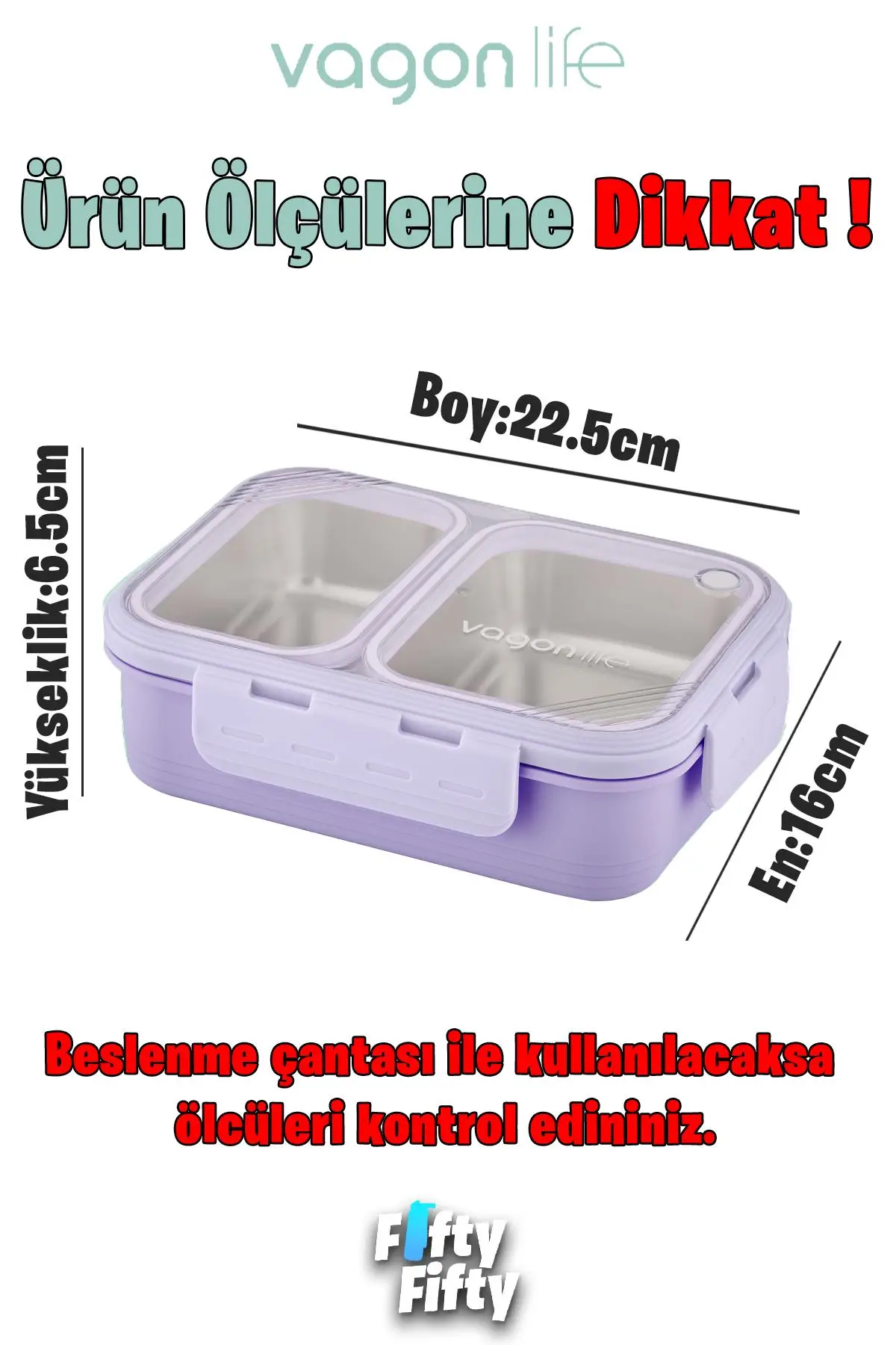 Vagonlife Lunch Box 700 ML Tek Kat İki Bölmeli Metal Kaşıklı Yeni Nesil Sefer Tası-FFLBOX7096