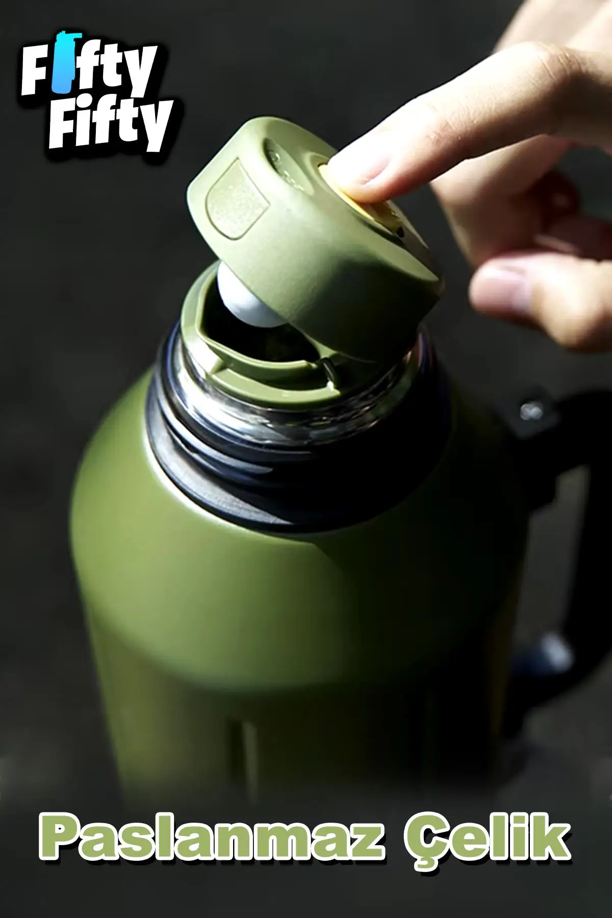 Vagonlife 1.2 Litre Bardaklı Kullanım Kulplu Paslanmaz Çelik Termos-FFVGN1004-1200ML