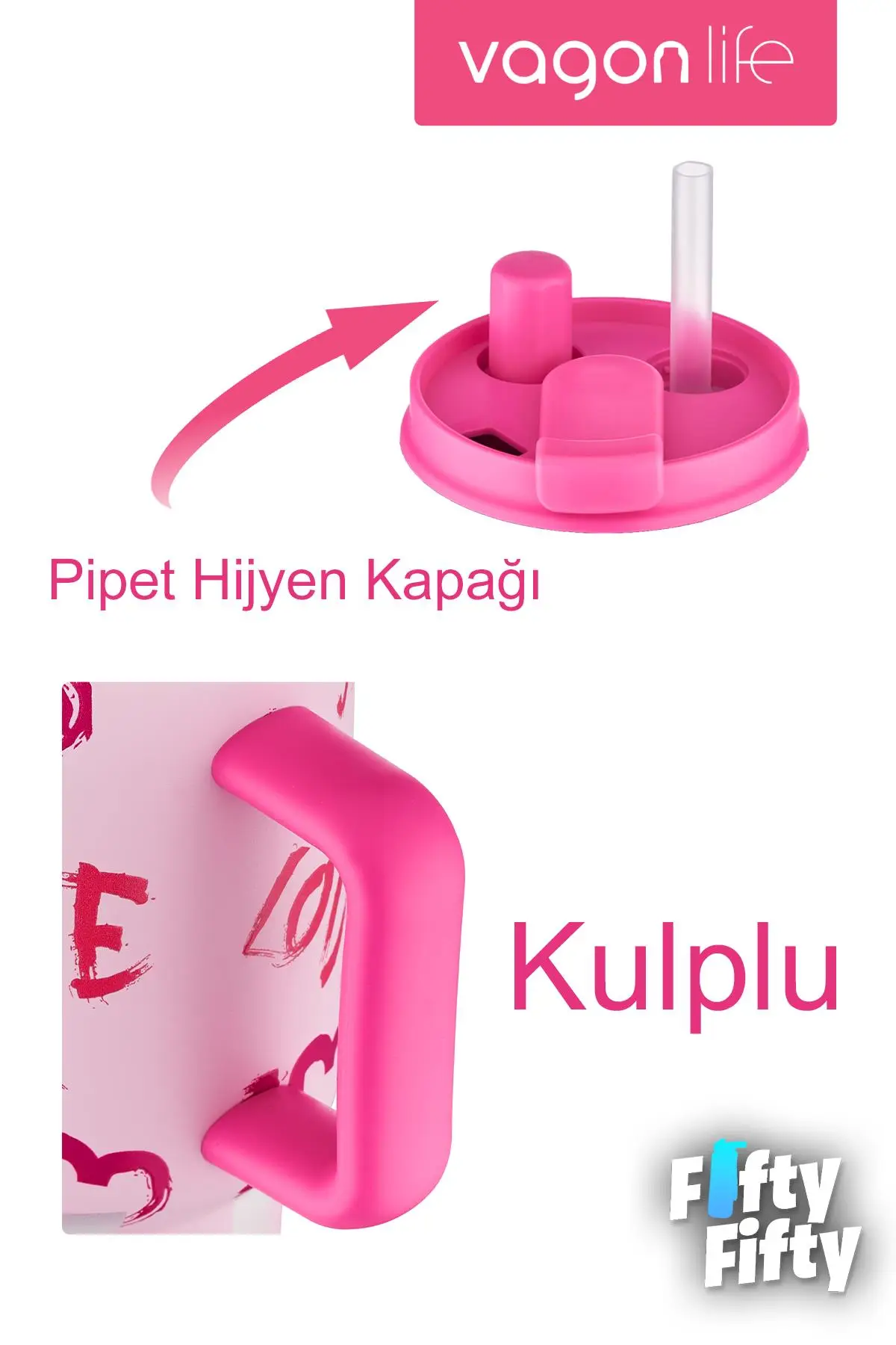 Vagonlife Tumbler Cup 800 ML Pipetli/Rahat İçim Vakumlu Paslanmaz Çelik Termos-FFVGN8138800ML