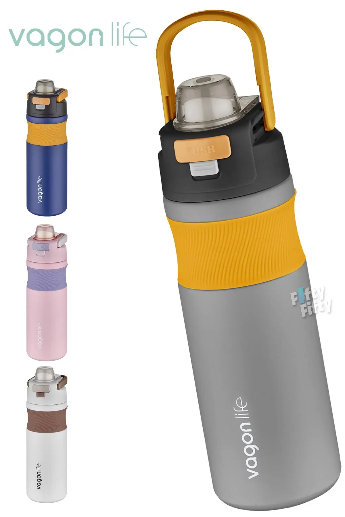 Vagonlife 580 ML Çelik Termos Pipetli/Pipetsiz(Rahat İçim) Kaydırmaz Gövde-FFVGN033580ML