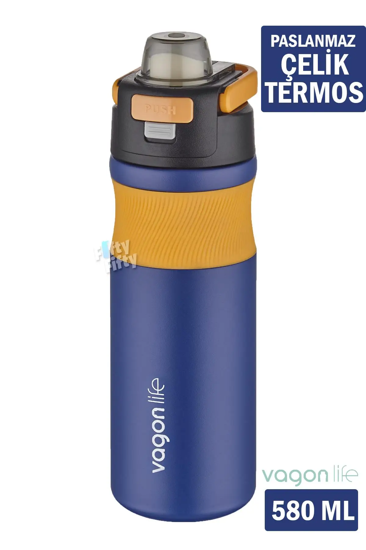 Vagonlife 580 ML Çelik Termos Pipetli/Pipetsiz(Rahat İçim) Kaydırmaz Gövde-FFVGN033580ML