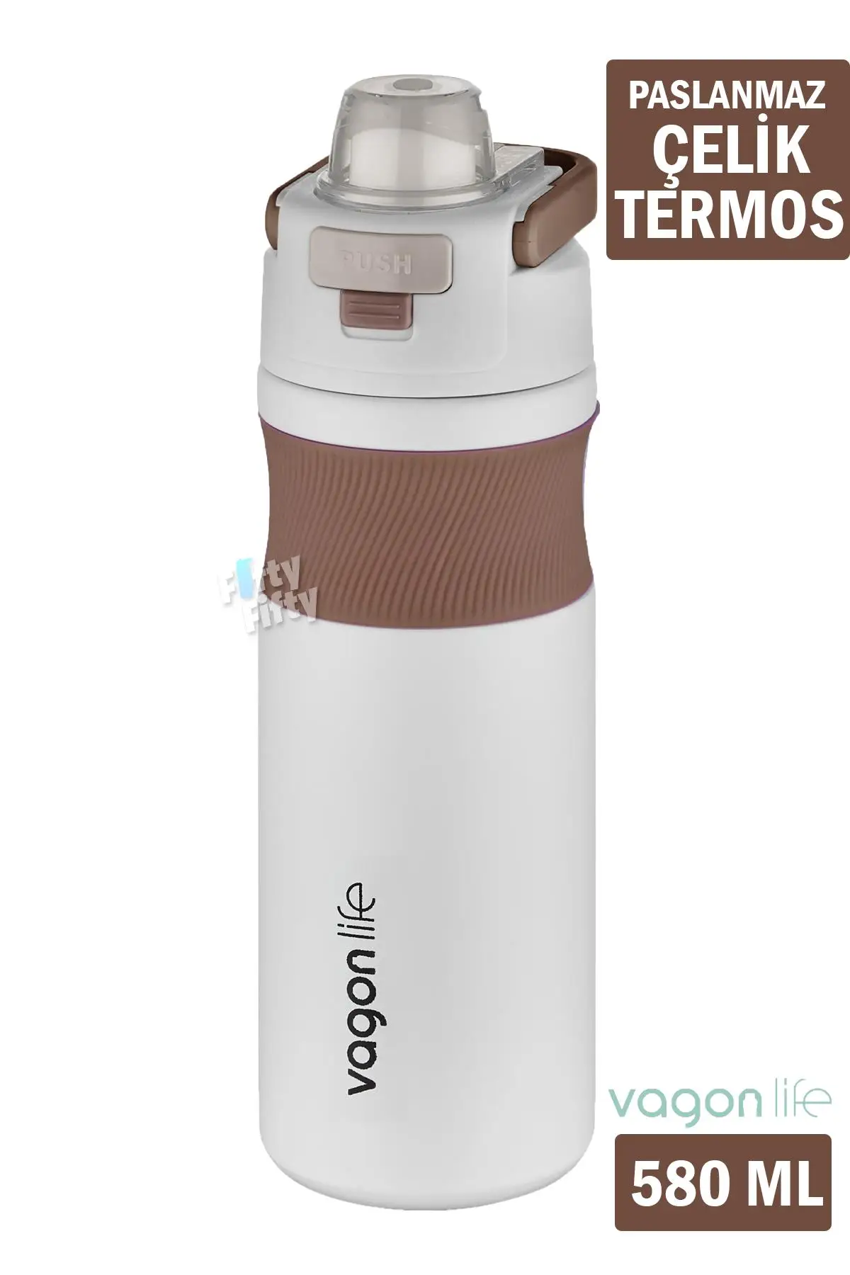 Vagonlife 580 ML Çelik Termos Pipetli/Pipetsiz(Rahat İçim) Kaydırmaz Gövde-FFVGN033580ML