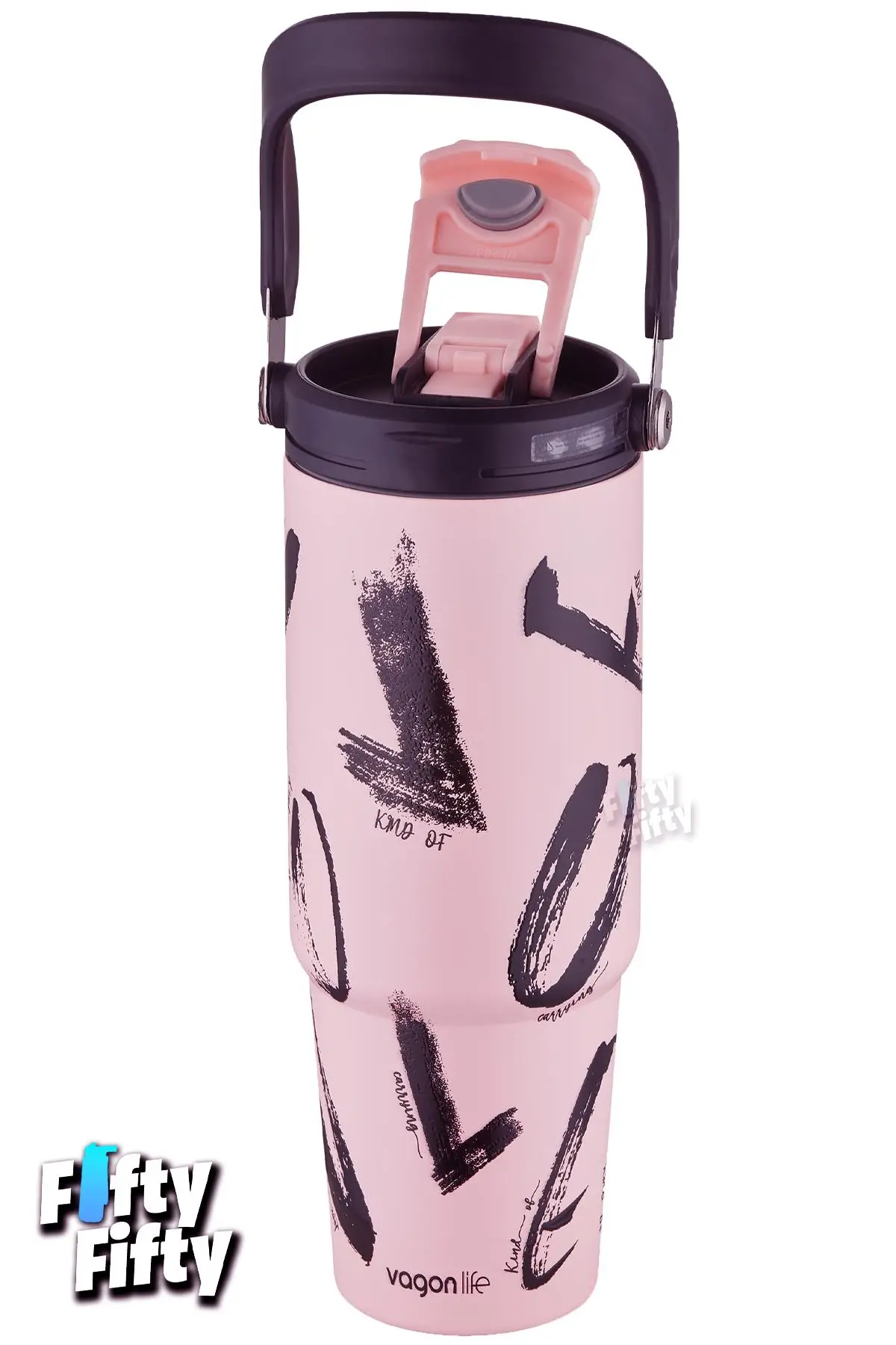 Vagonlife Tumbler Cup 0.89/30oz Pipetli/Rahat İçim Vakumlu Paslanmaz Çelik Termos-FFVGN8137900ML