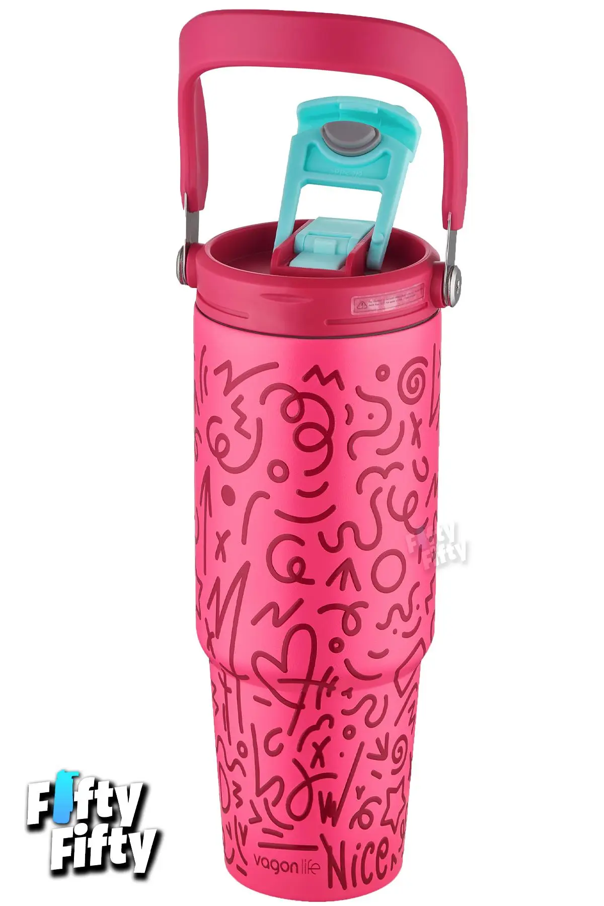 Vagonlife Tumbler Cup 0.89/30oz Pipetli/Rahat İçim Vakumlu Paslanmaz Çelik Termos-FFVGN8137900ML