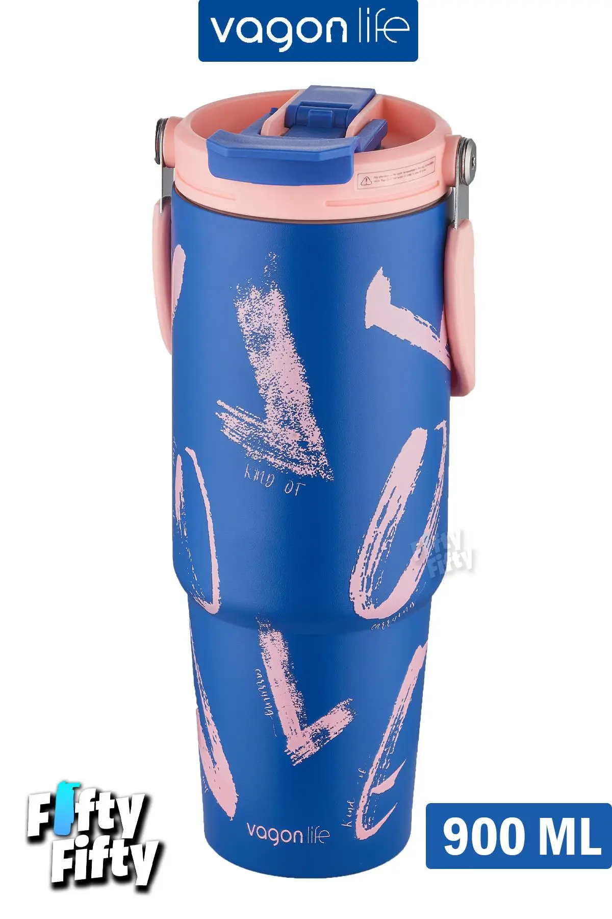 Vagonlife Tumbler Cup 0.89/30oz Pipetli/Rahat İçim Vakumlu Paslanmaz Çelik Termos-FFVGN8137900ML