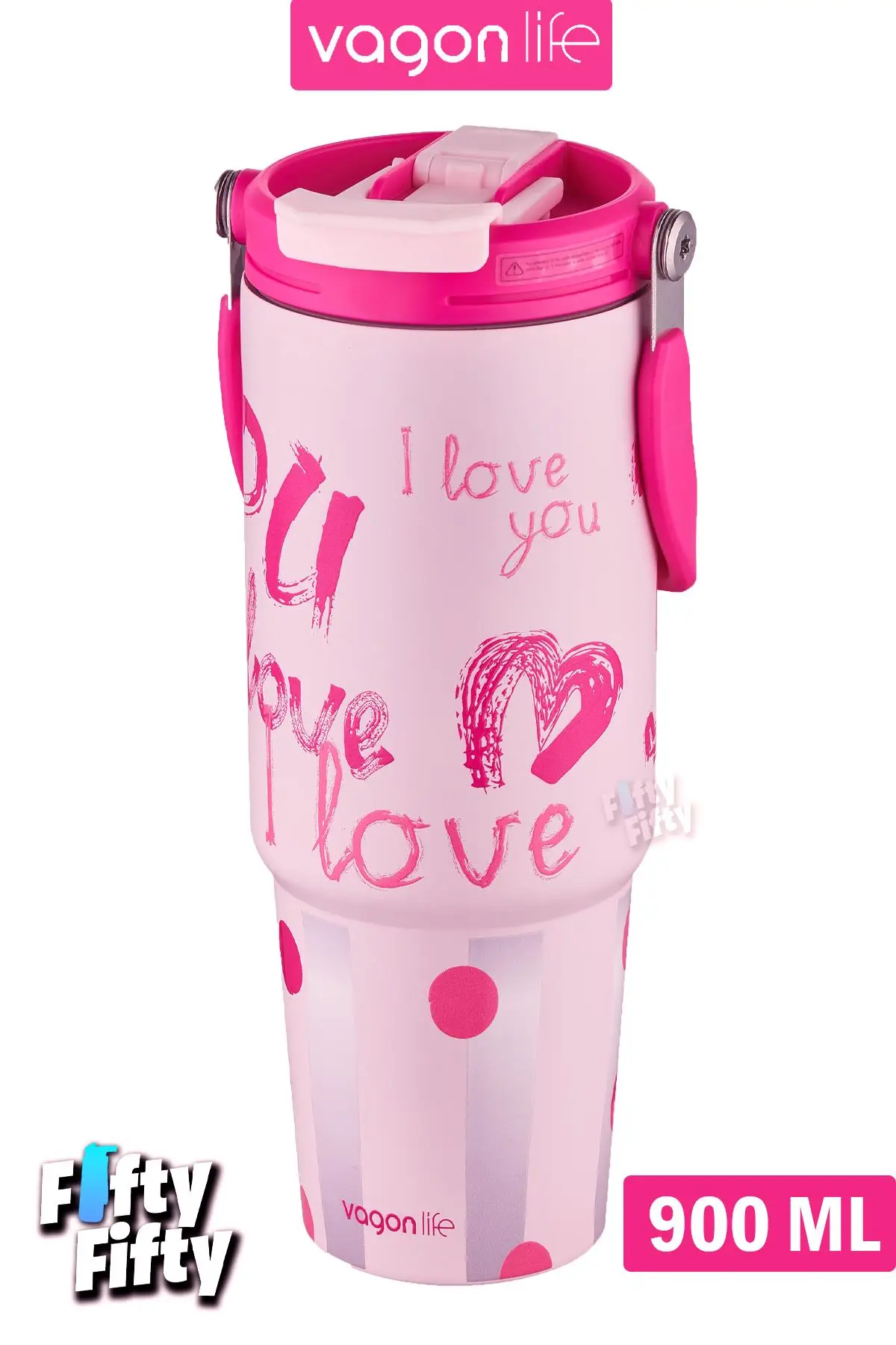 Vagonlife Tumbler Cup 0.89/30oz Pipetli/Rahat İçim Vakumlu Paslanmaz Çelik Termos-FFVGN8137900ML