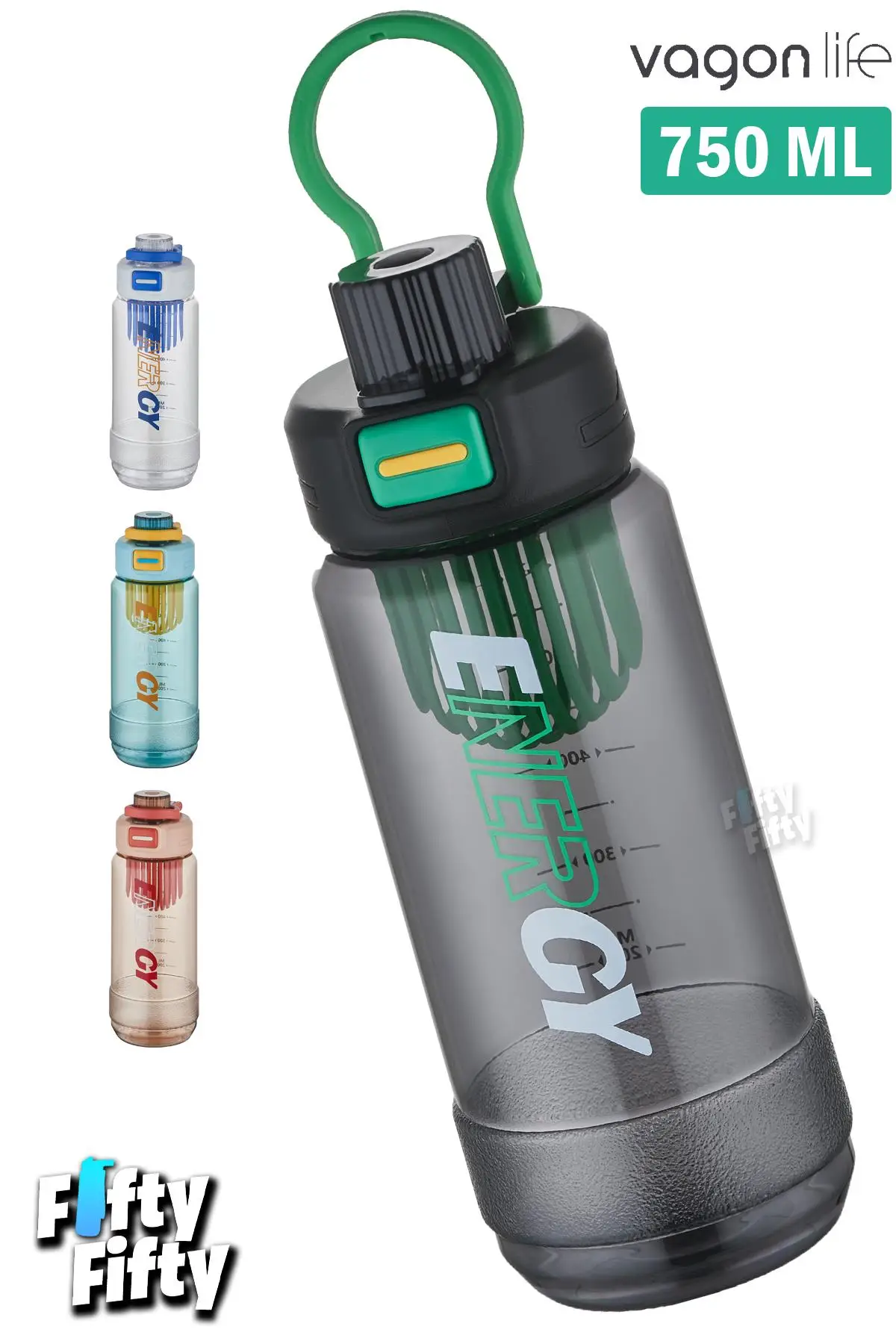 Vagonlife 750 ML -Energy- Rahat İçim (Pipetsiz) Kulplu Su Matarası -Süzgeçli-FFVGN2030750ML