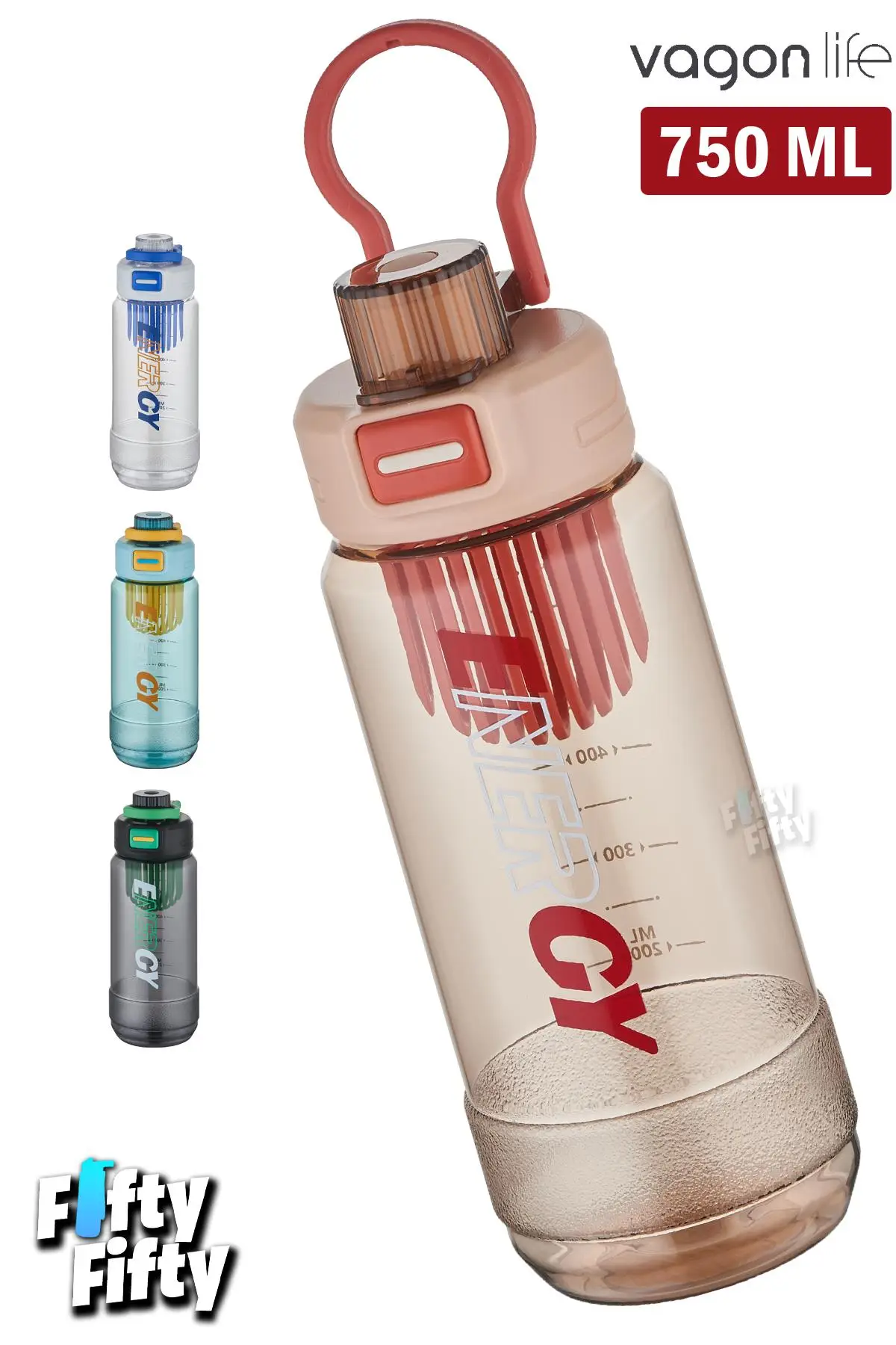 Vagonlife 750 ML -Energy- Rahat İçim (Pipetsiz) Kulplu Su Matarası -Süzgeçli-FFVGN2030750ML