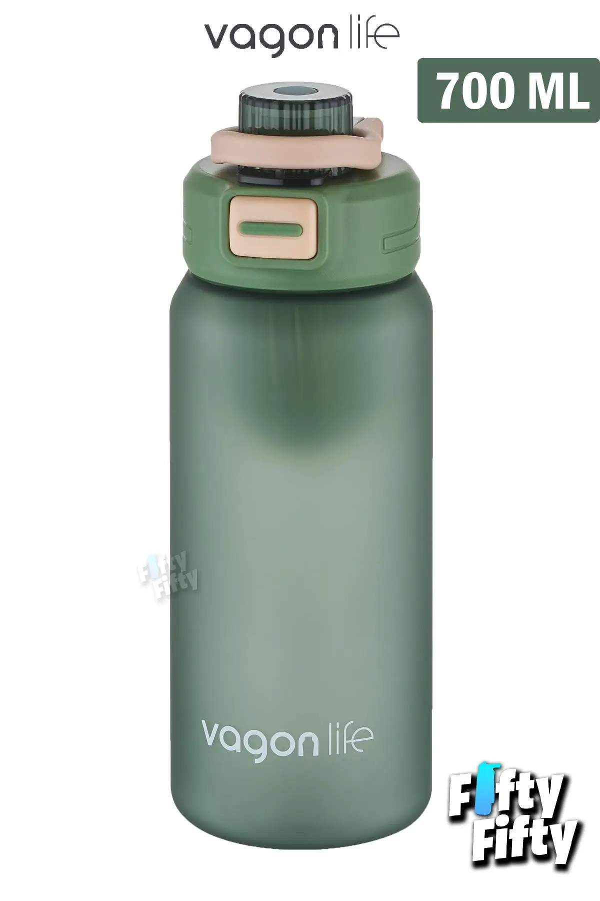 Vagonlife 700 ML Rahat İçim (Pipetsiz) Softtouch Kulplu Su Matarası -Süzgeçli-FFVGN2032700ML - Yeşil